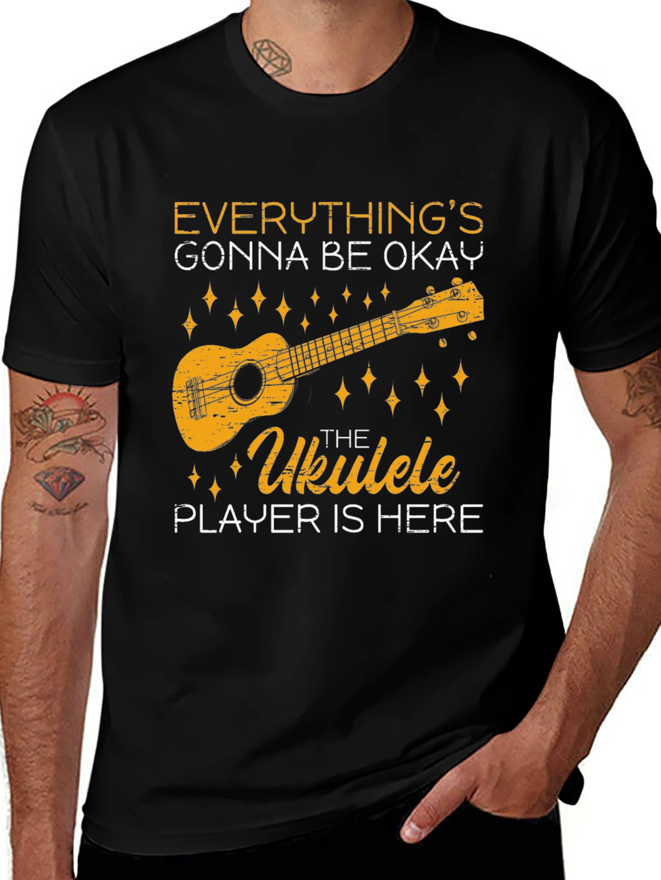 Variant 10 of Ukulele Player T-Shirt - Everything's Gonna Be Okay