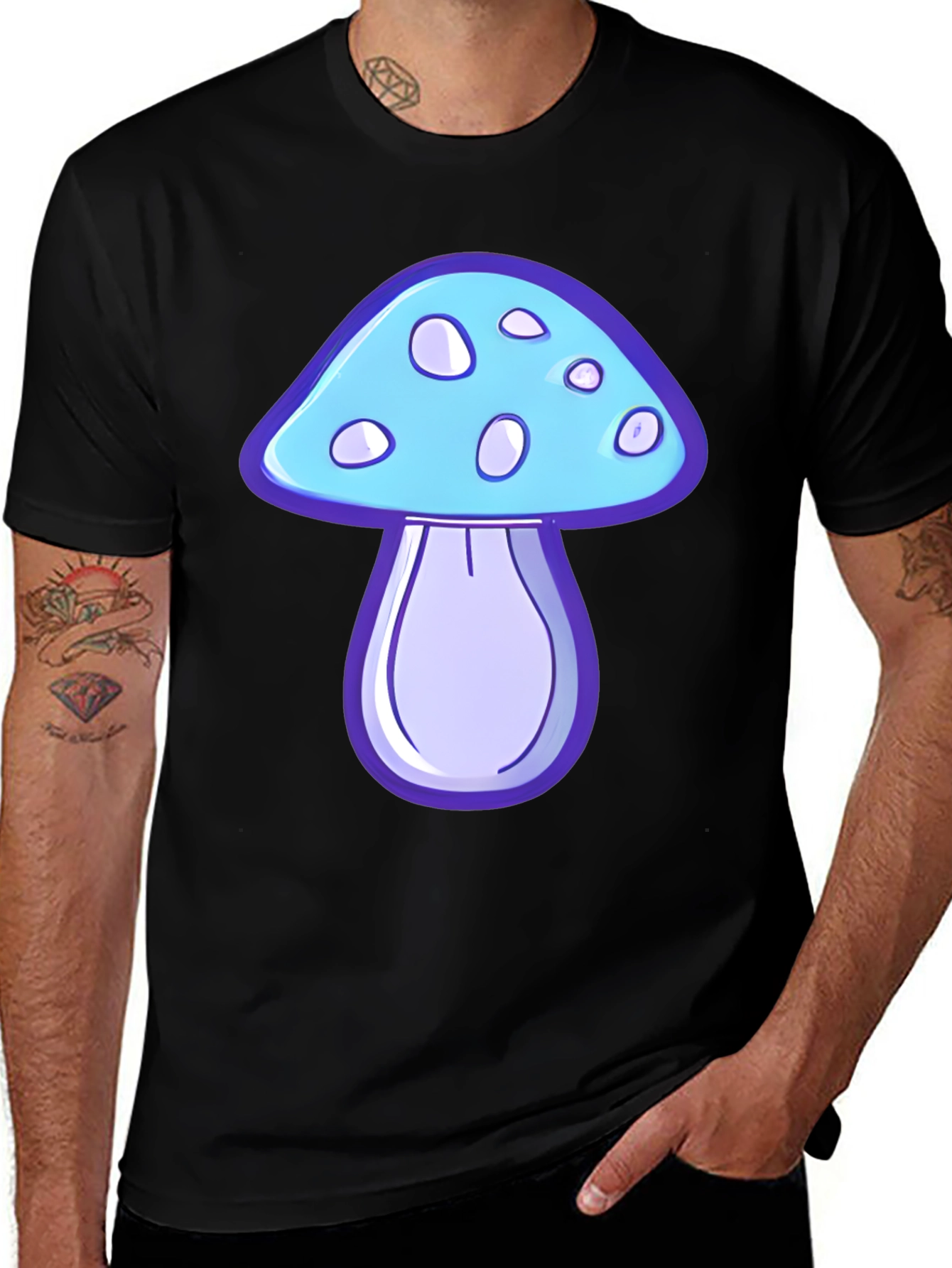 Variant 27 of Mushroom Graphic Tee - Funky Casual Cotton T-Shirt
