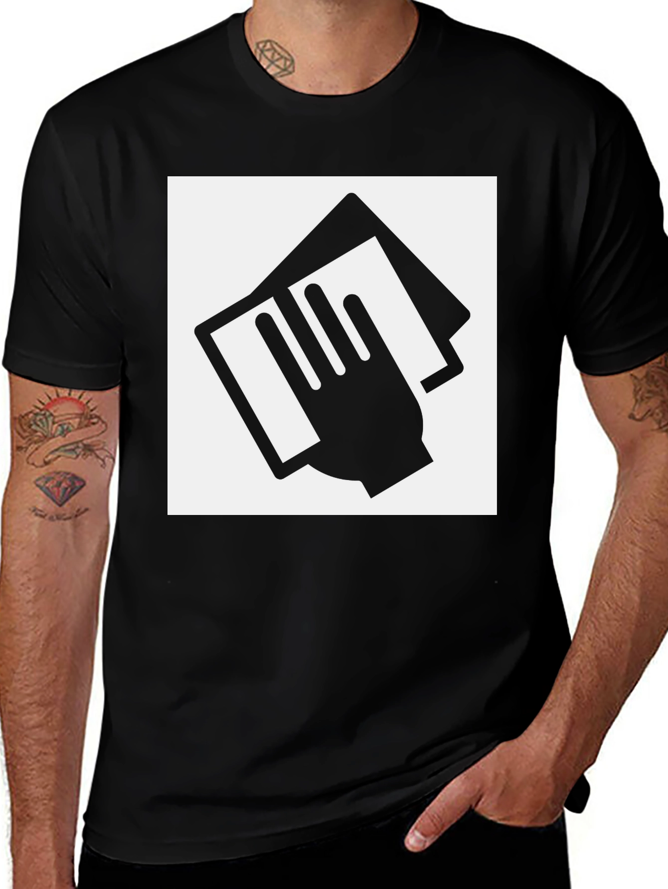 Variant 14 of Clean Up T-Shirt: Stylish Hand & Wipe Graphic Tee