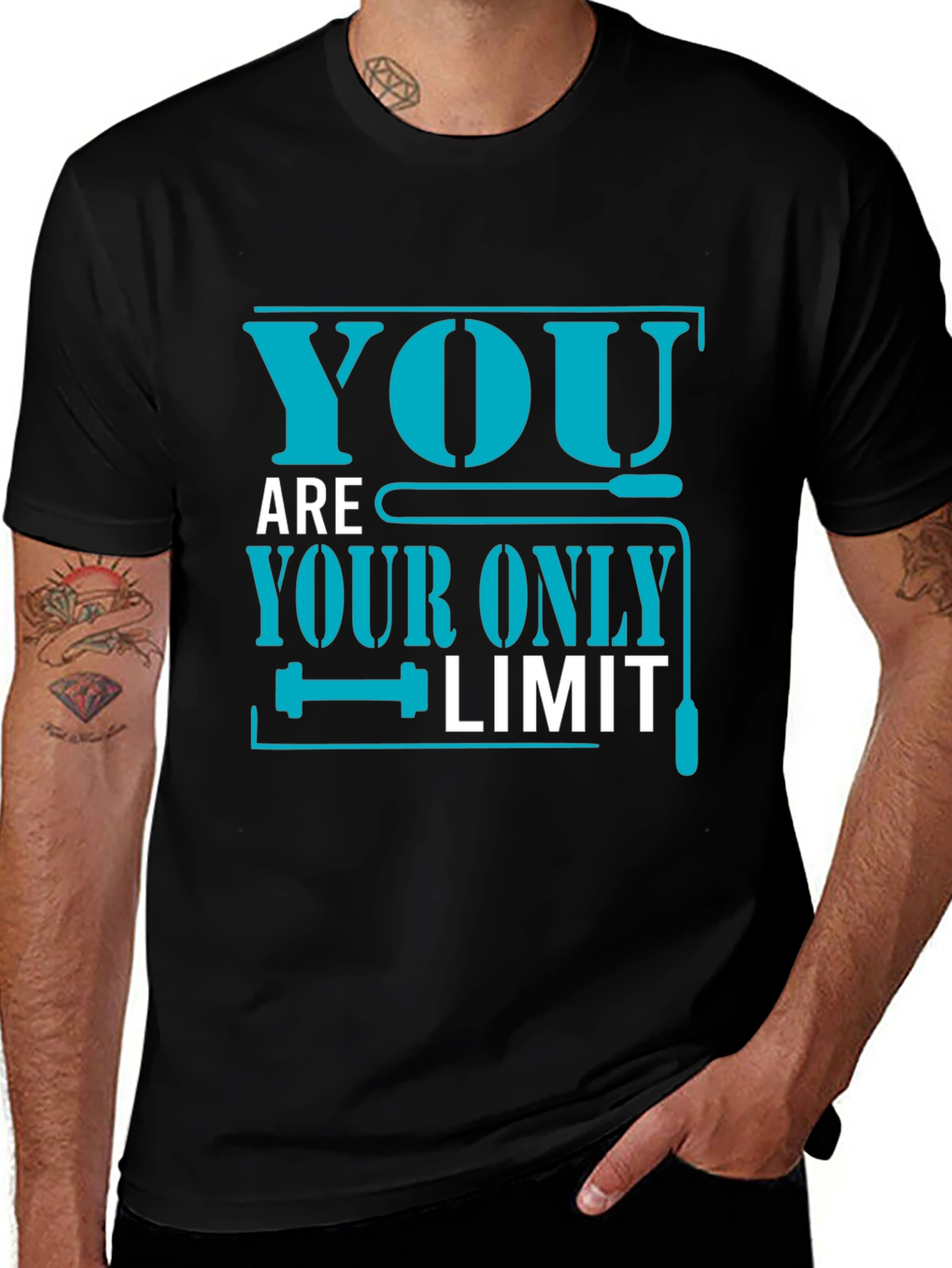 Variant 16 of Motivational Fitness T-Shirt: You Are Your Only Limit