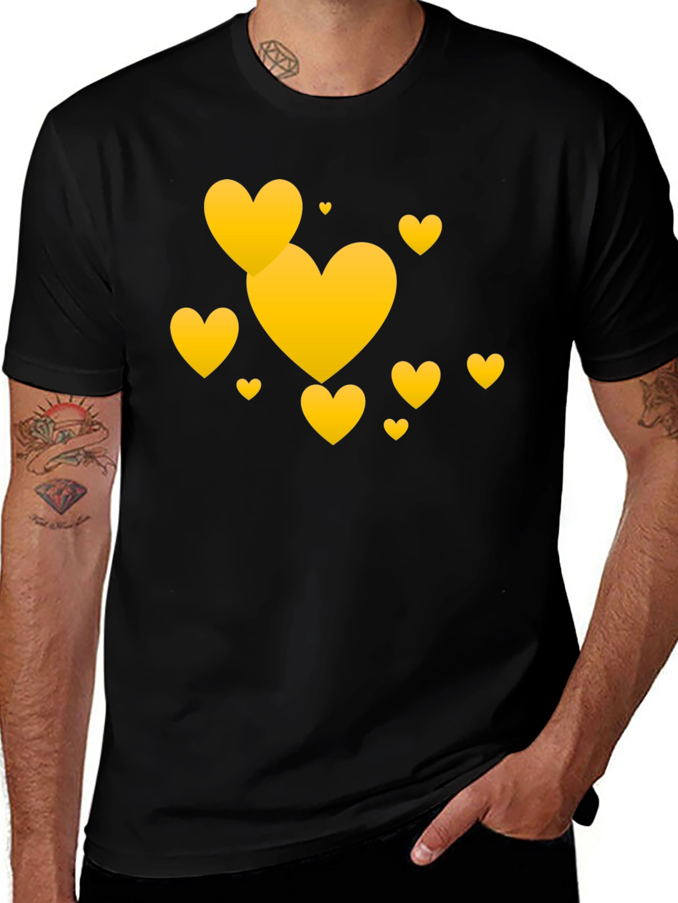 Variant 24 of Heart Graphic Tee - Black Casual Comfort