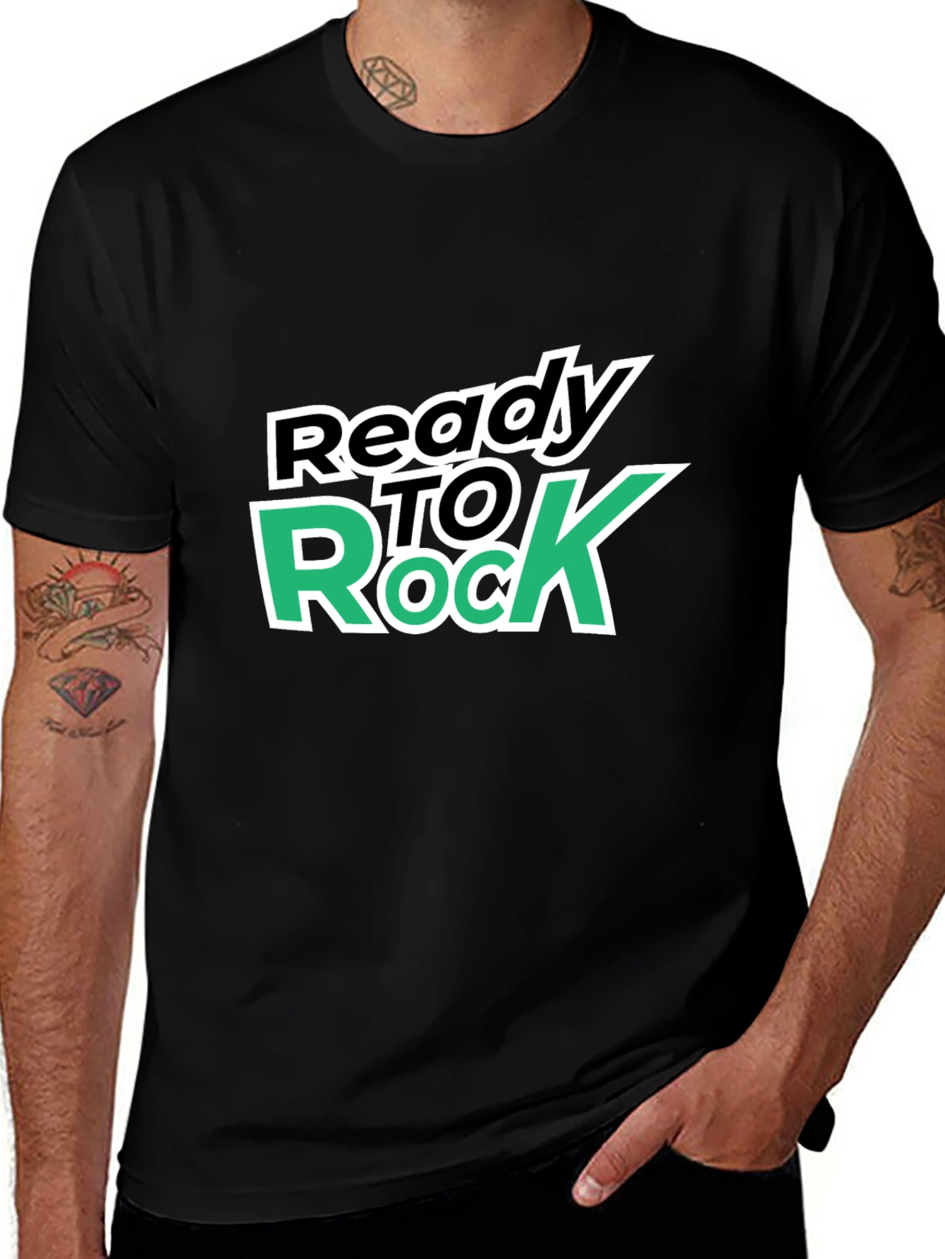 Variant 7 of Ready to Rock Black T-Shirt - Stylish Graphic Tee
