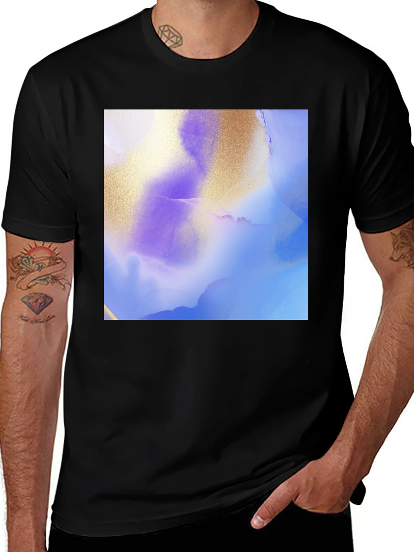 Variant 5 of Abstract Art Graphic Tee - Stylish Black T-Shirt