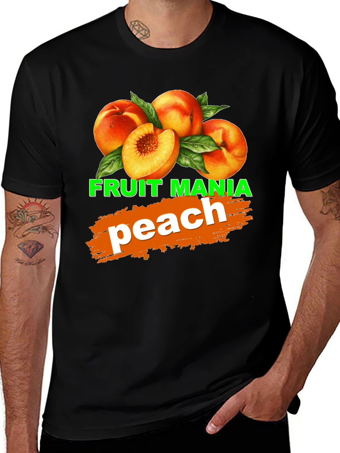 Variant 30 of Fruit Mania Peach T-Shirt - Fun Graphic Tee