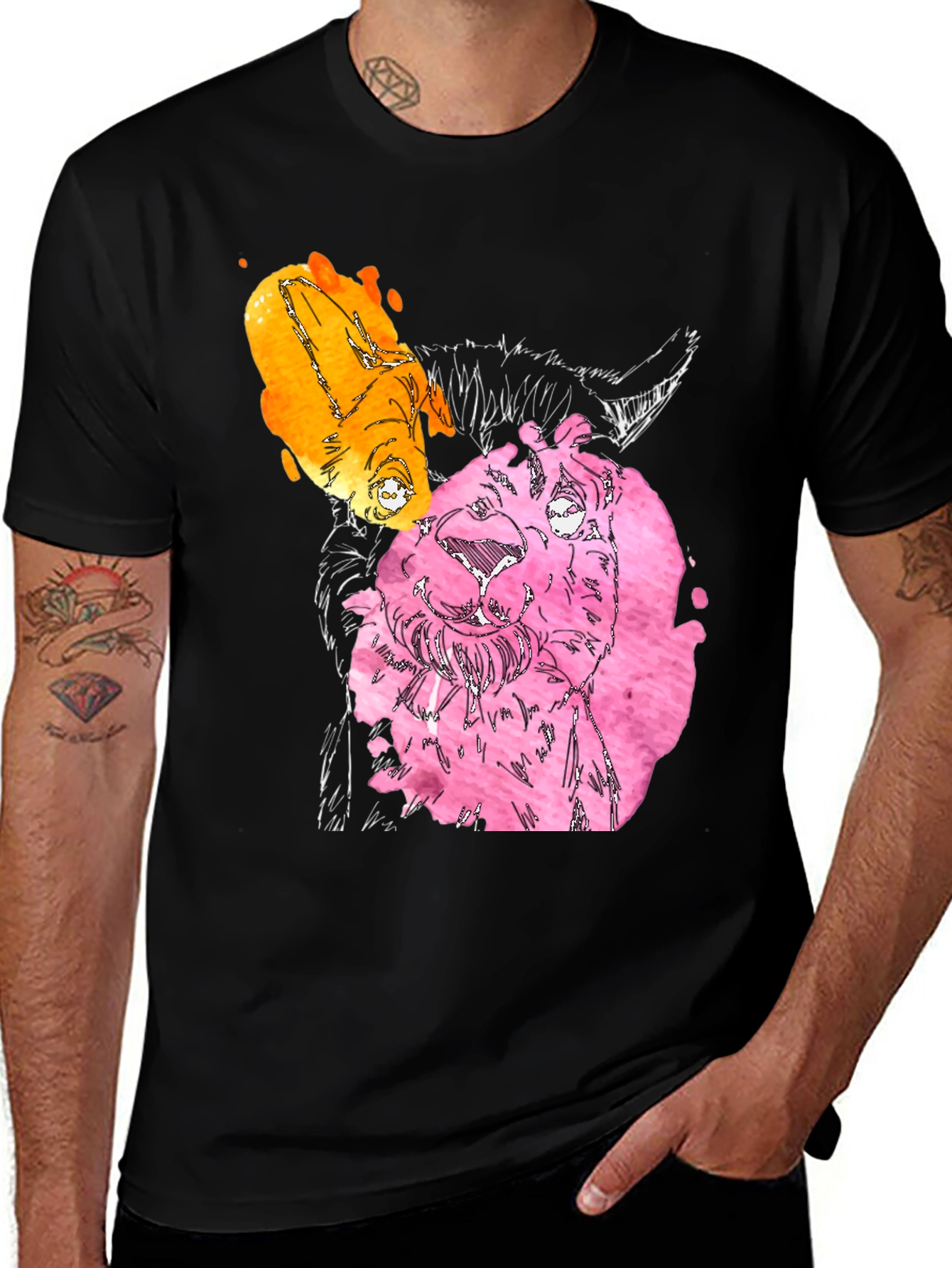 Variant 18 of Watercolor Goat Graphic Tee - Unique Animal Art Shirt