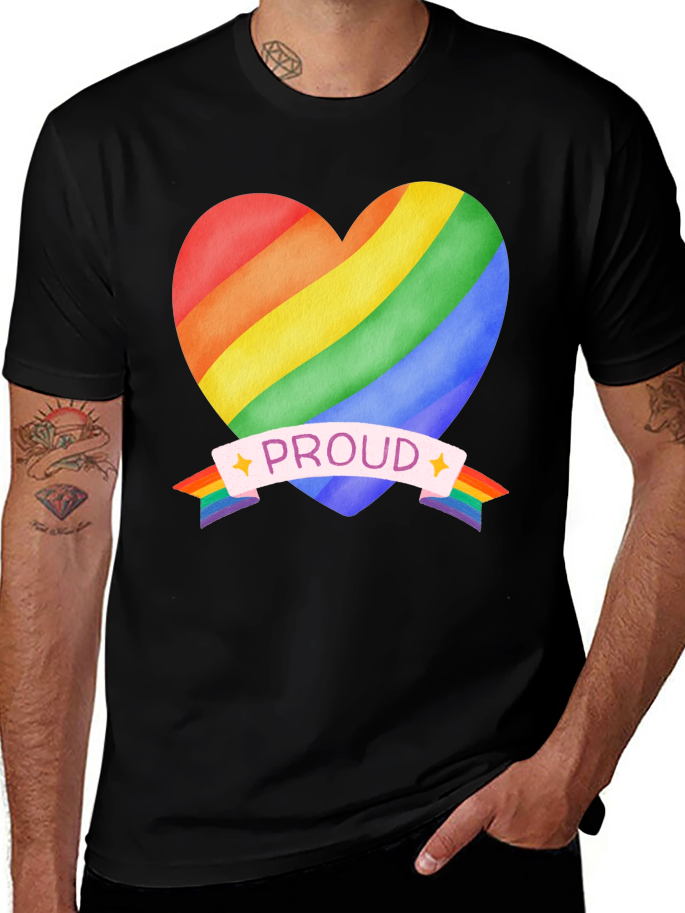 Rainbow Heart Proud T-Shirt