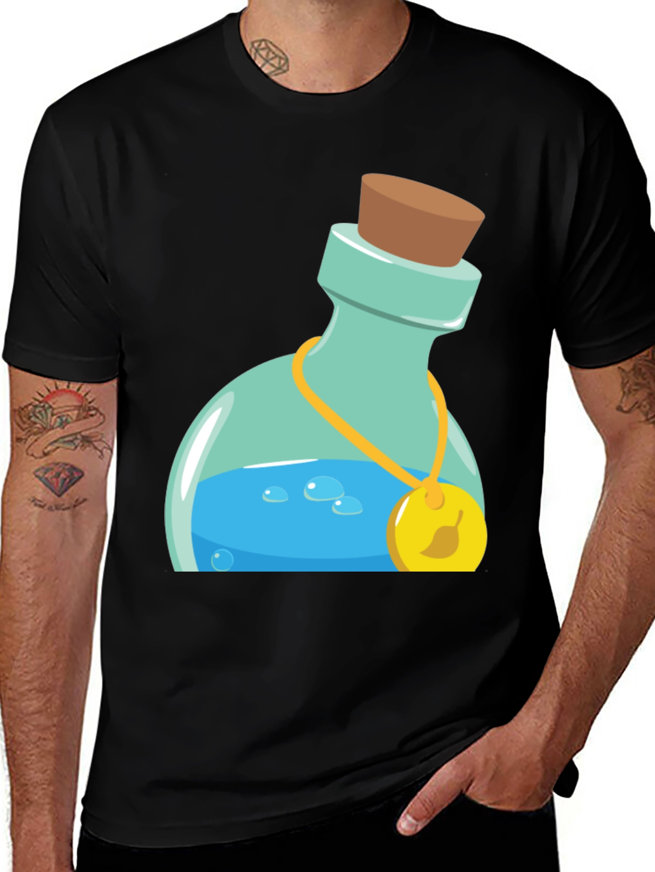 Variant 13 of Potion Bottle Graphic Tee - Black