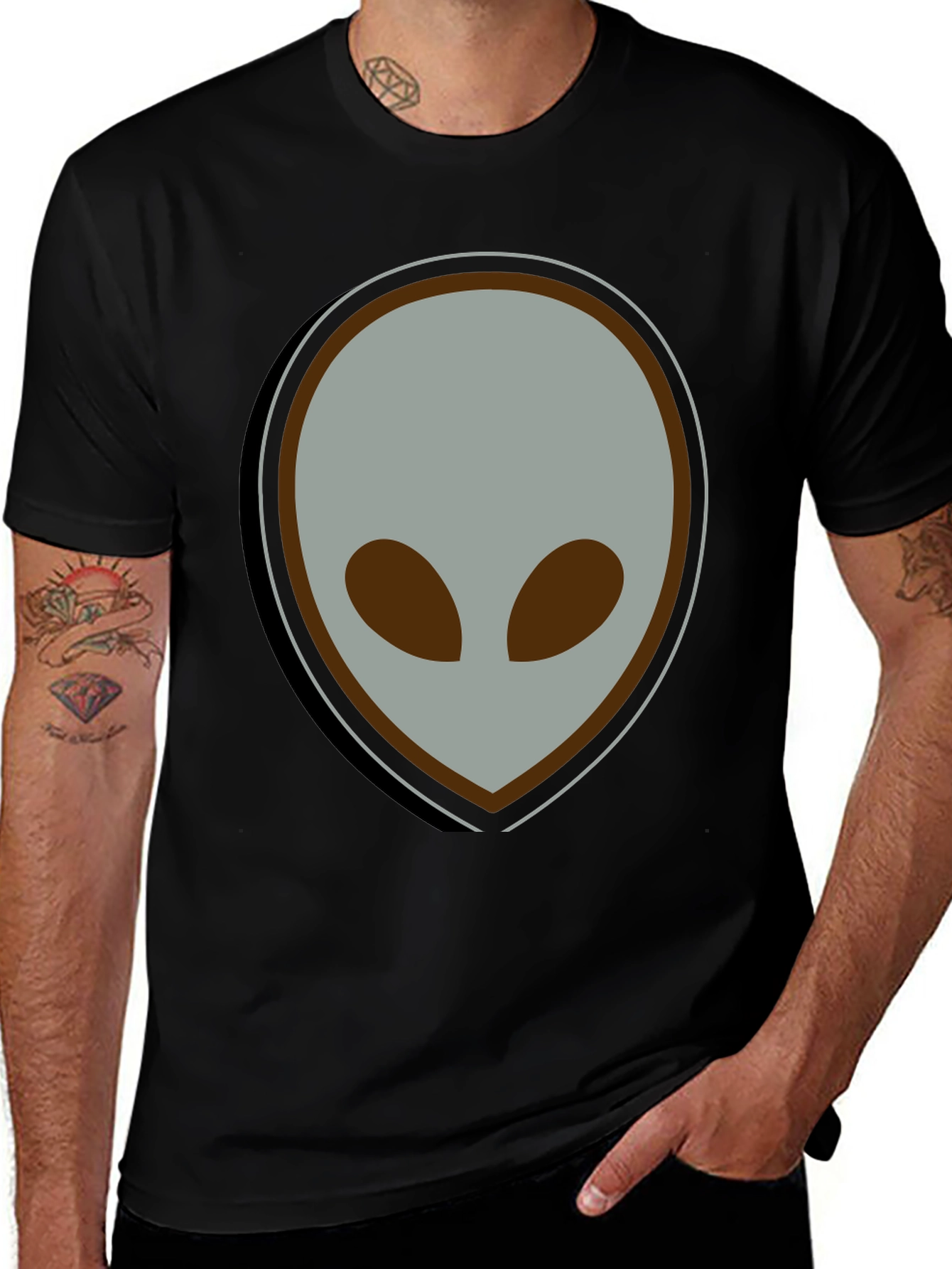 Variant 12 of Alien Graphic Tee - Unisex Black T-Shirt