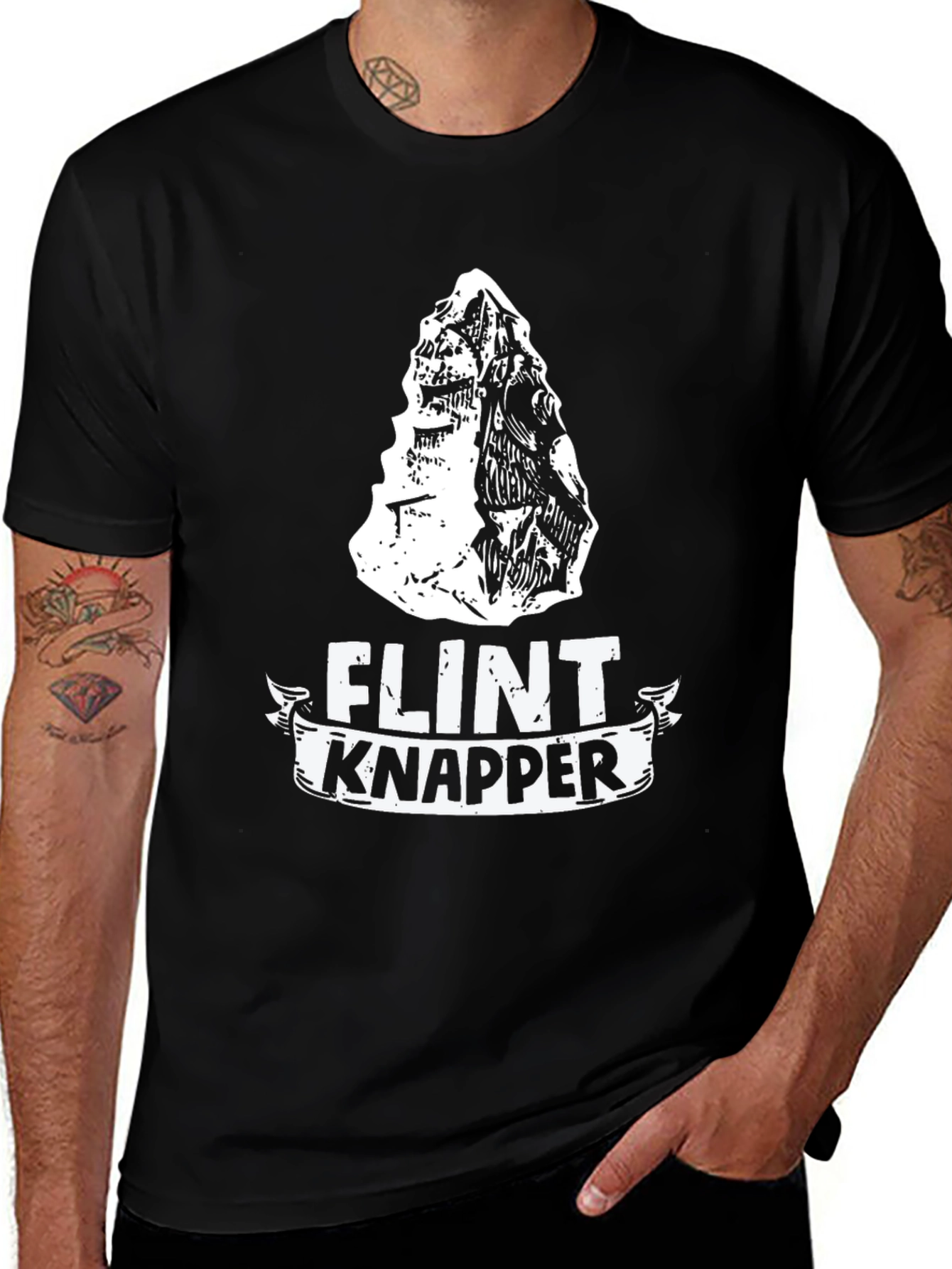 Flint Knapper T-Shirt - Arrowhead Design