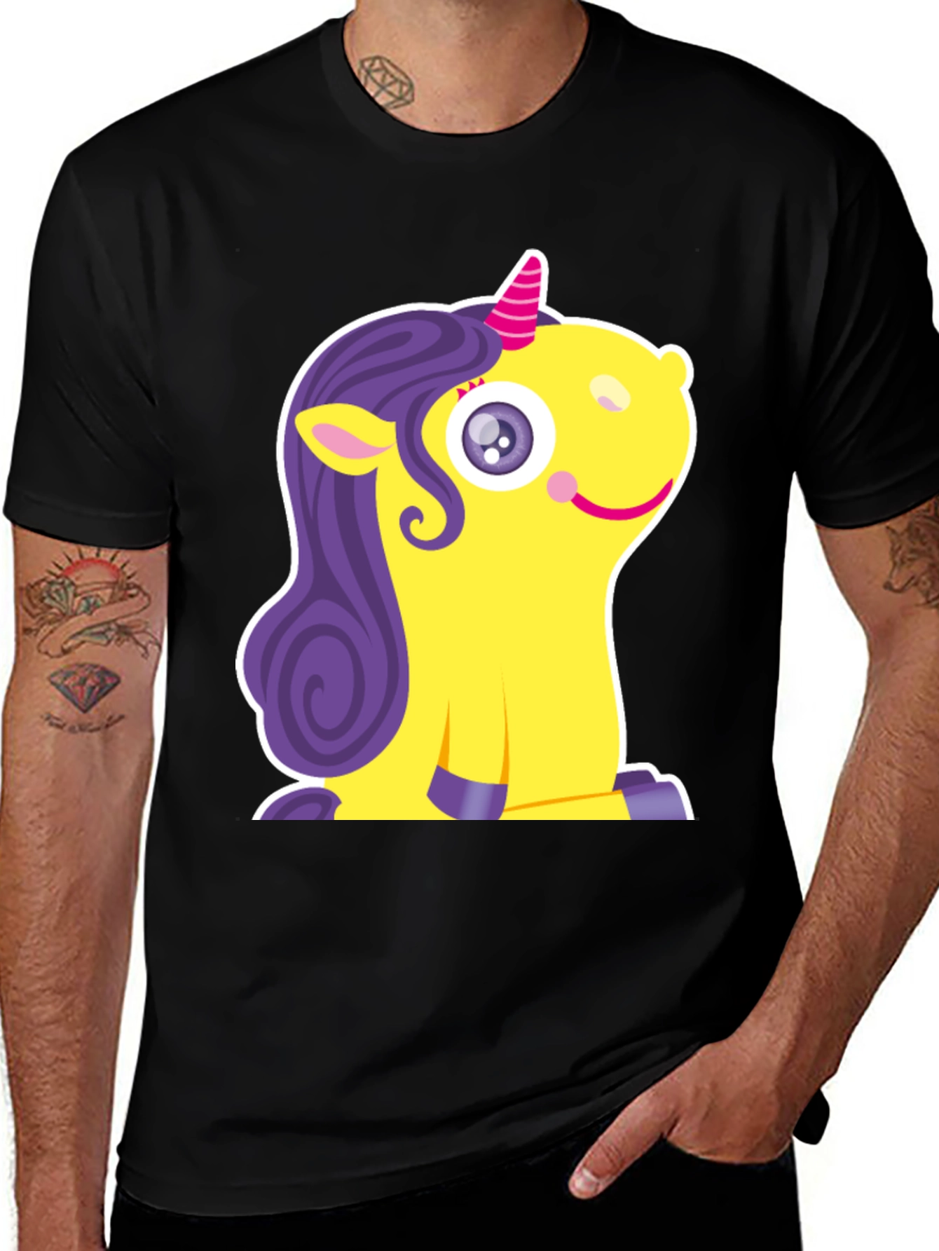 Variant 21 of Unicorn Graphic Black T-Shirt