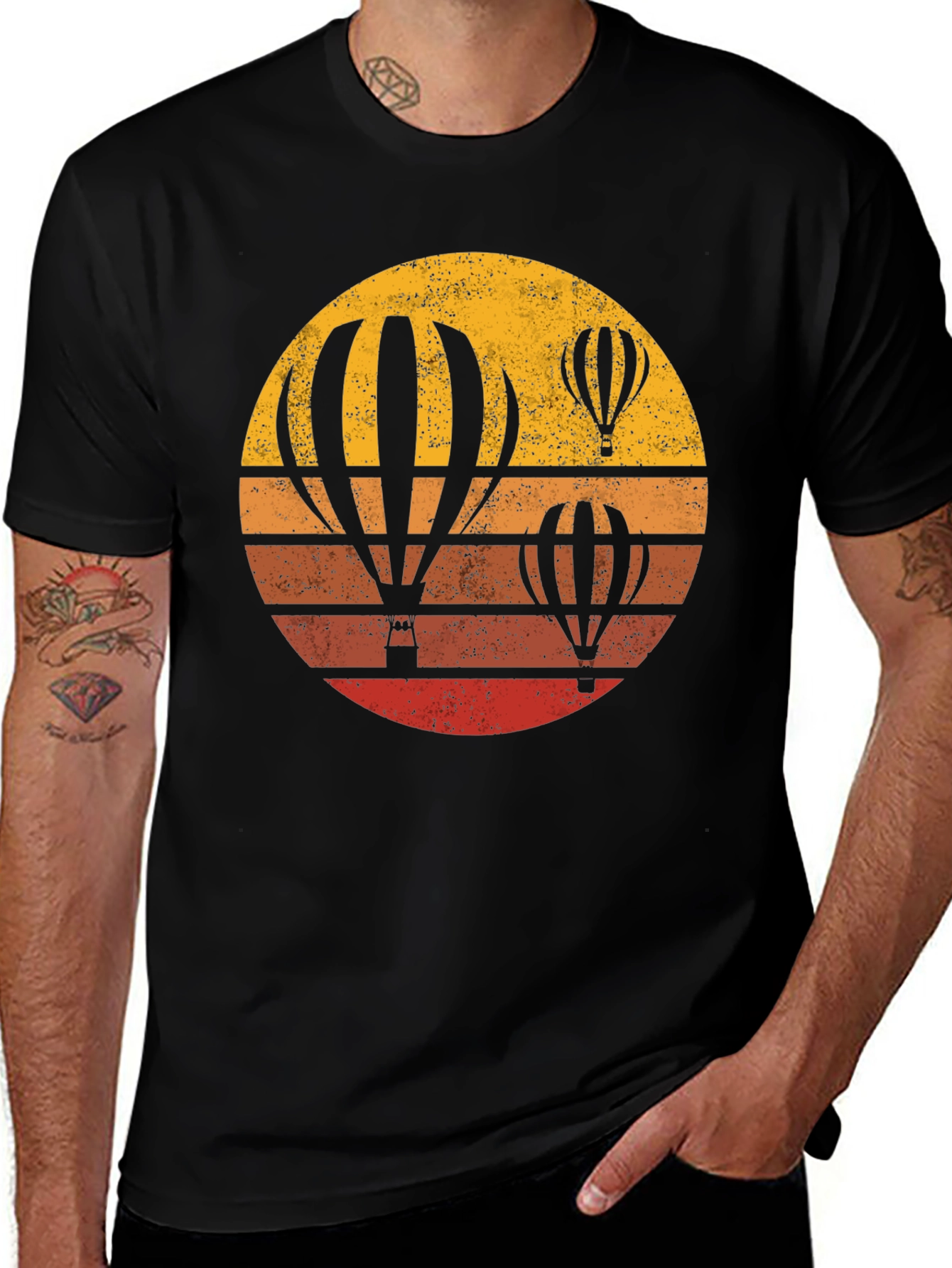 Variant 30 of Retro Hot Air Balloon Graphic Tee