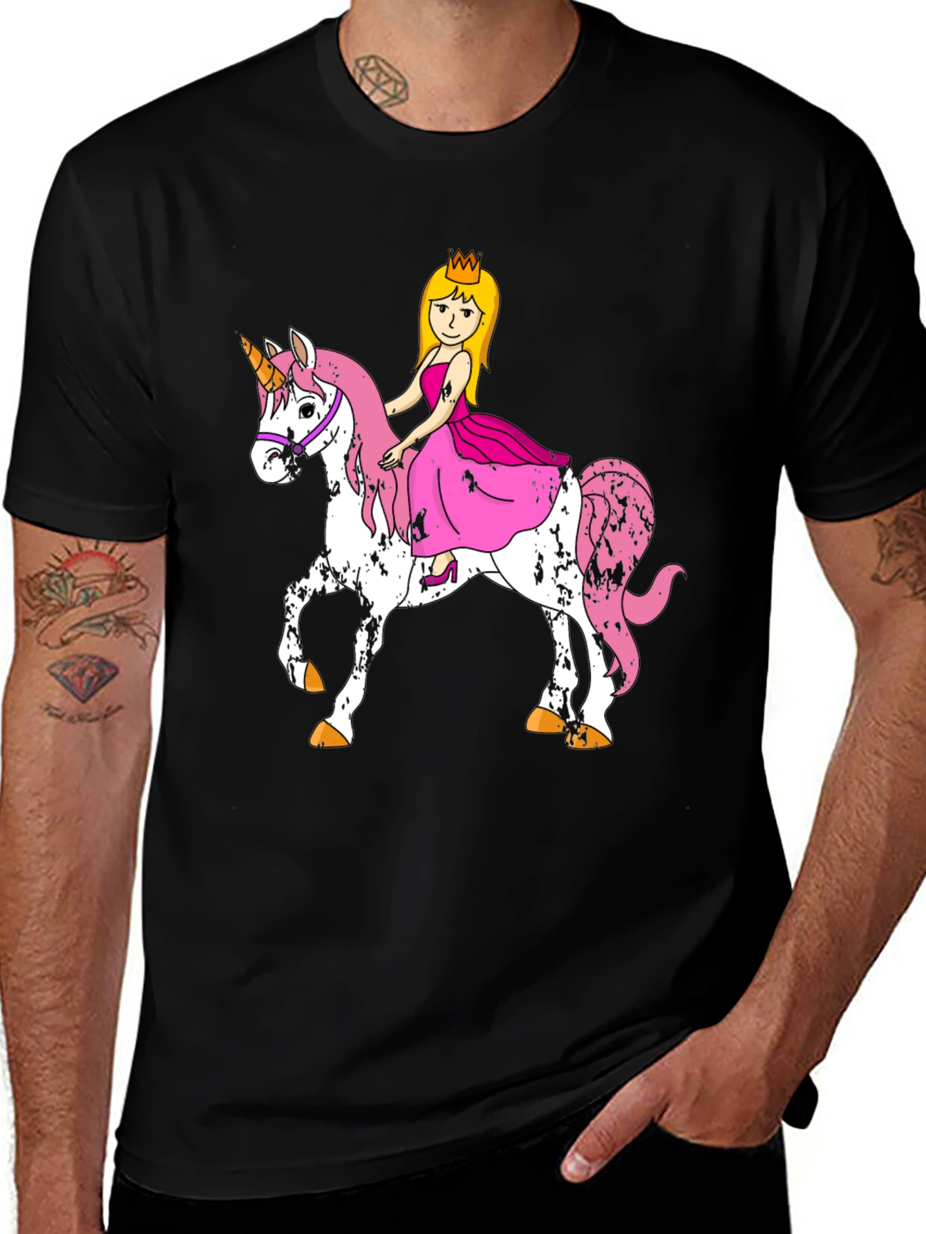 Variant 24 of Princess Riding Unicorn Graphic T-Shirt