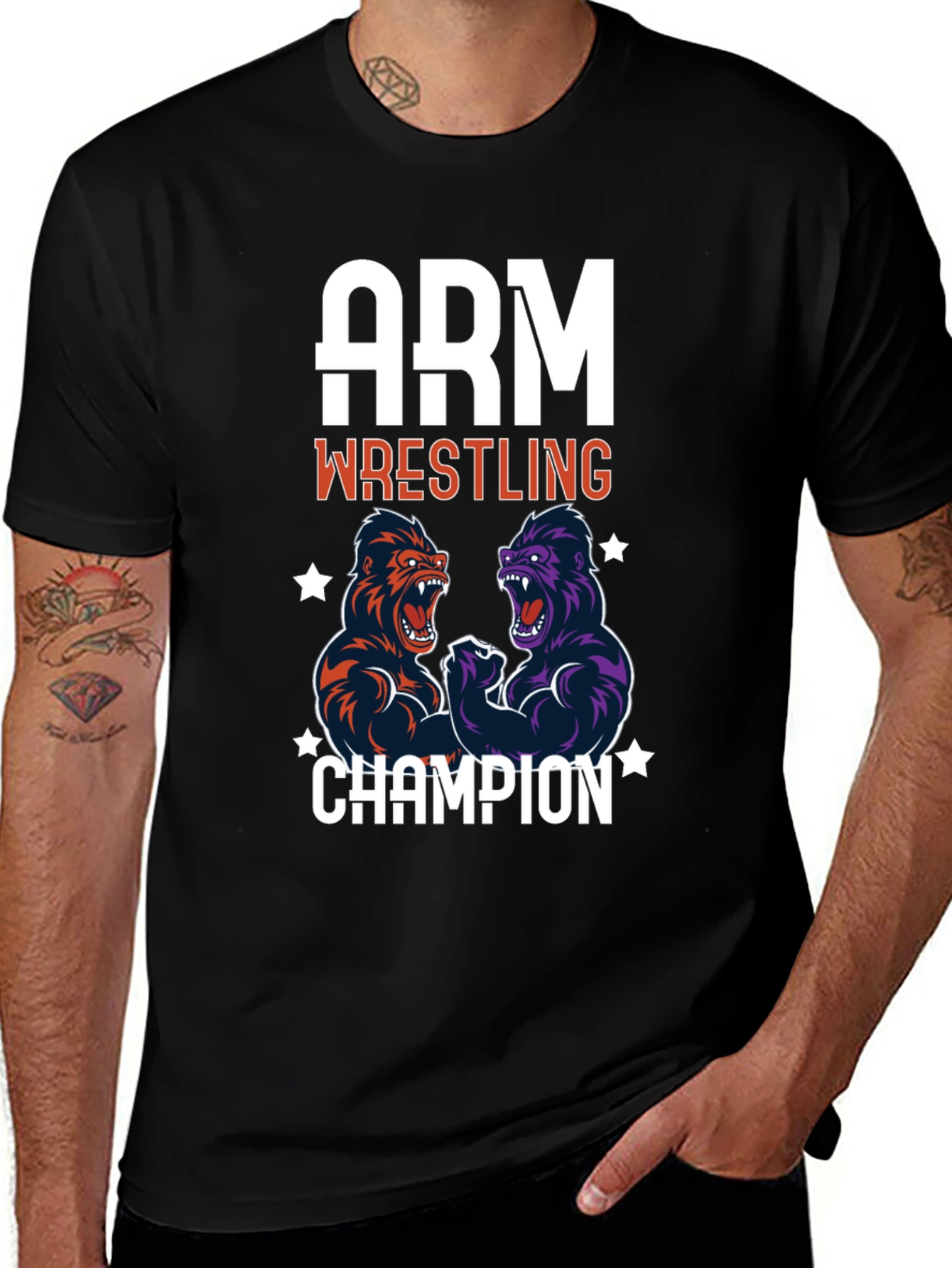 Variant 10 of Arm Wrestling Champion Gorilla Graphic T-Shirt