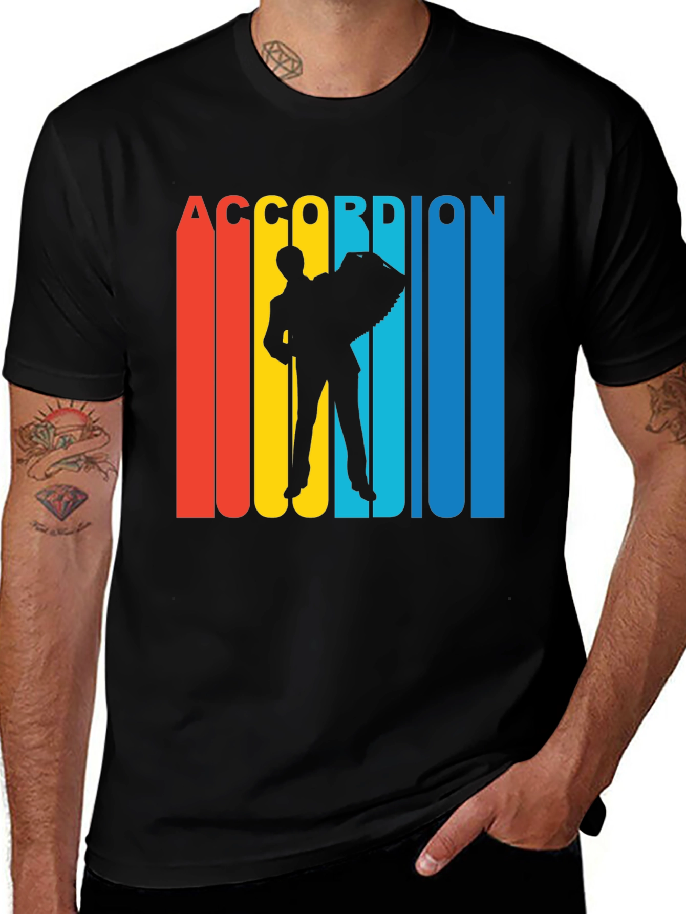 Variant 27 of Retro Accordion Player Graphic T-Shirt