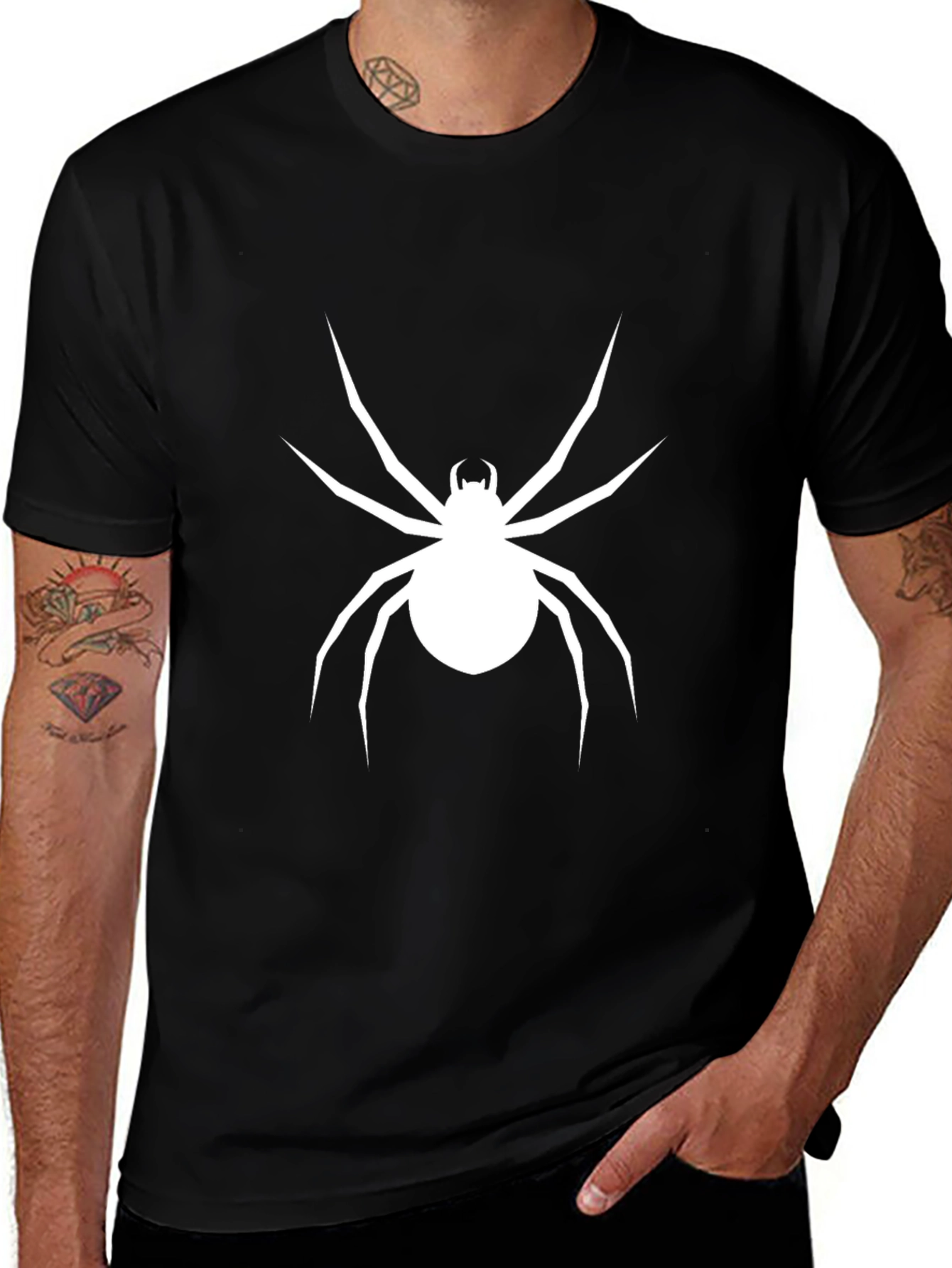 Variant 30 of Black Spider Graphic Tee - Halloween Ready!