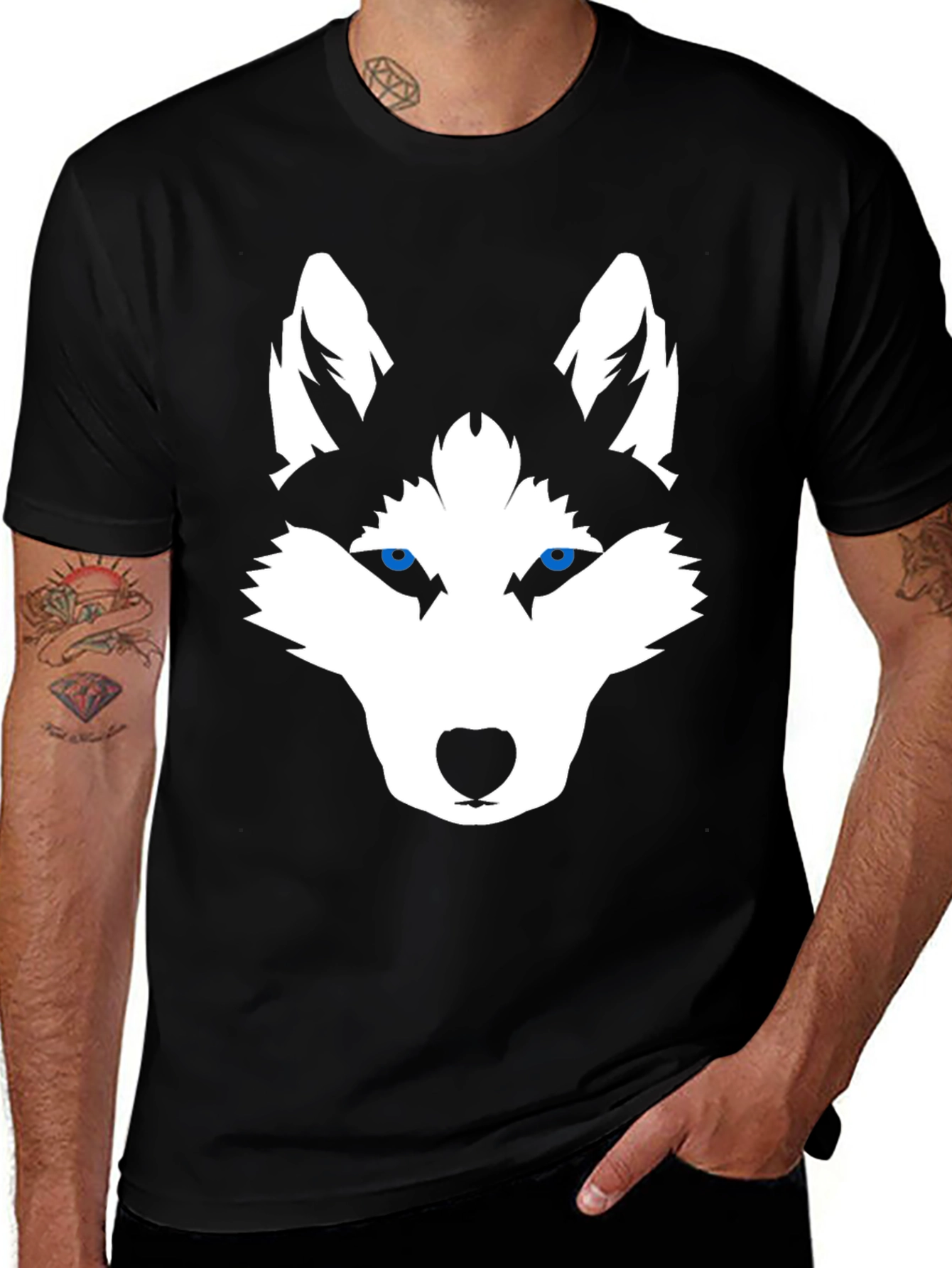Variant 9 of Black T-Shirt with Husky Graphic
