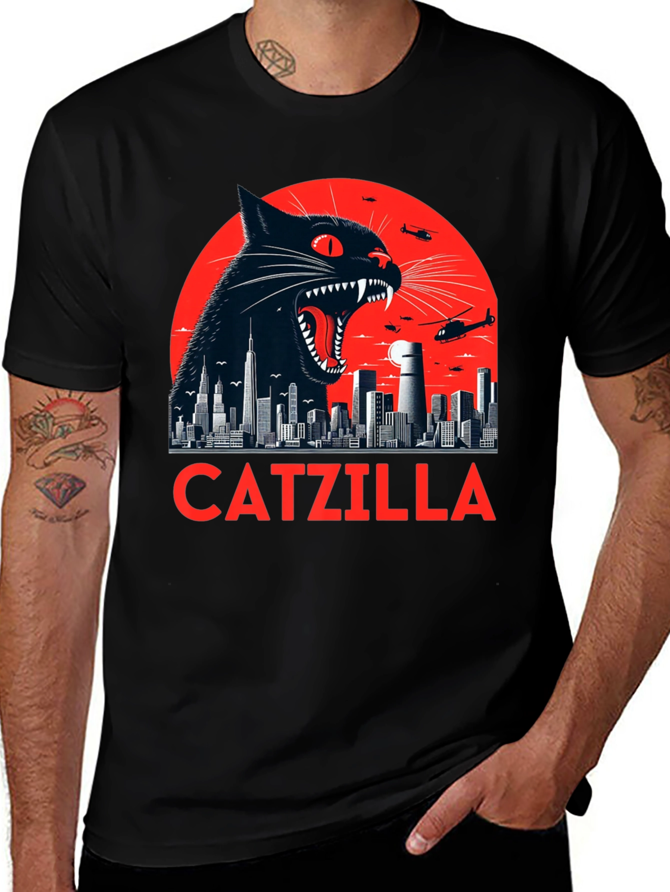 Catzilla T-Shirt - Black Catzilla Graphic Tee