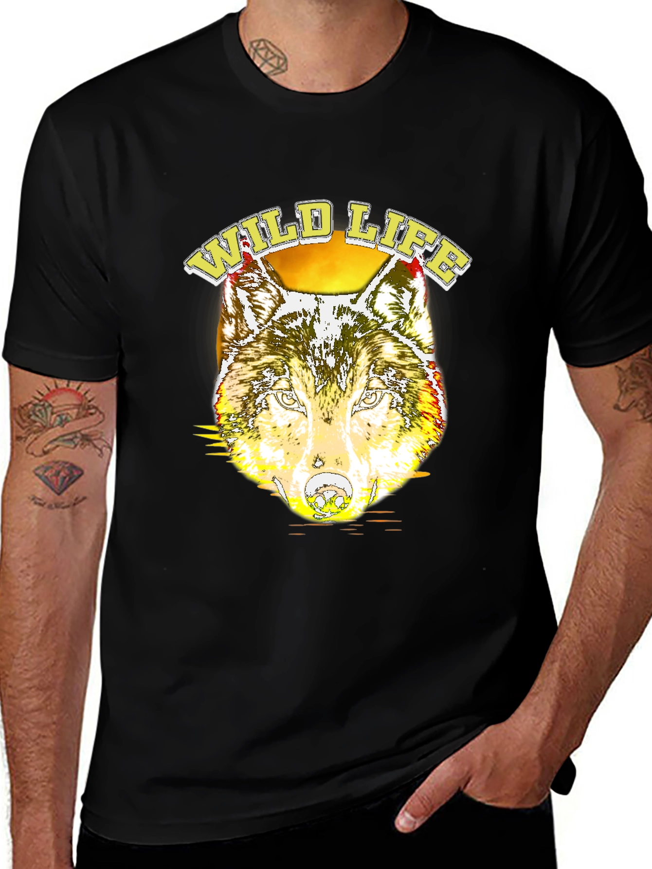 Wildlife Wolf Graphic T-Shirt - Cool Design