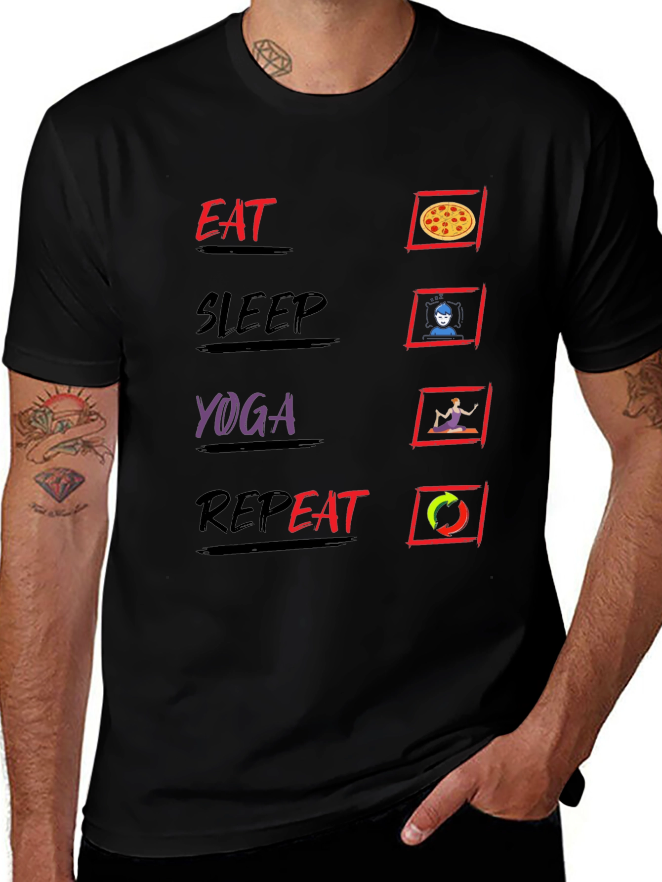 Variant 22 of Eat Sleep Yoga Repeat T-Shirt