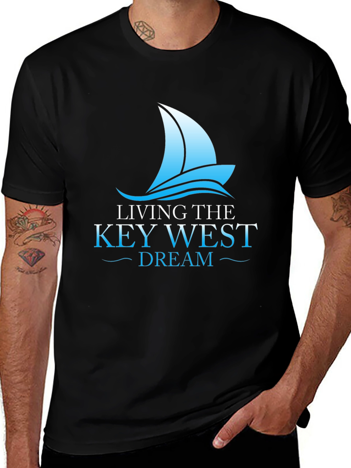 Variant 28 of Living the Key West Dream T-Shirt - Sailboat Graphic