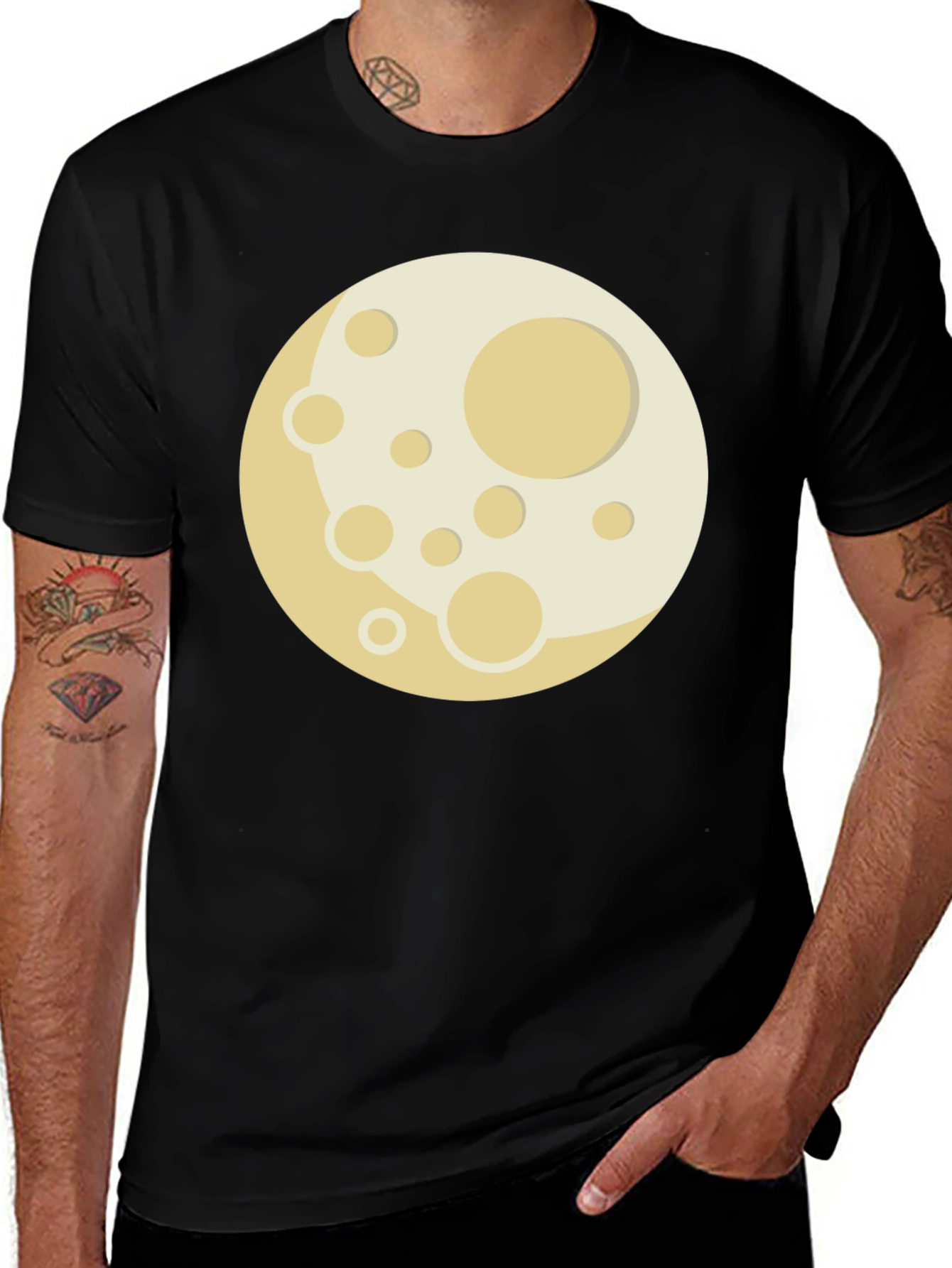Moon Graphic Black T-Shirt