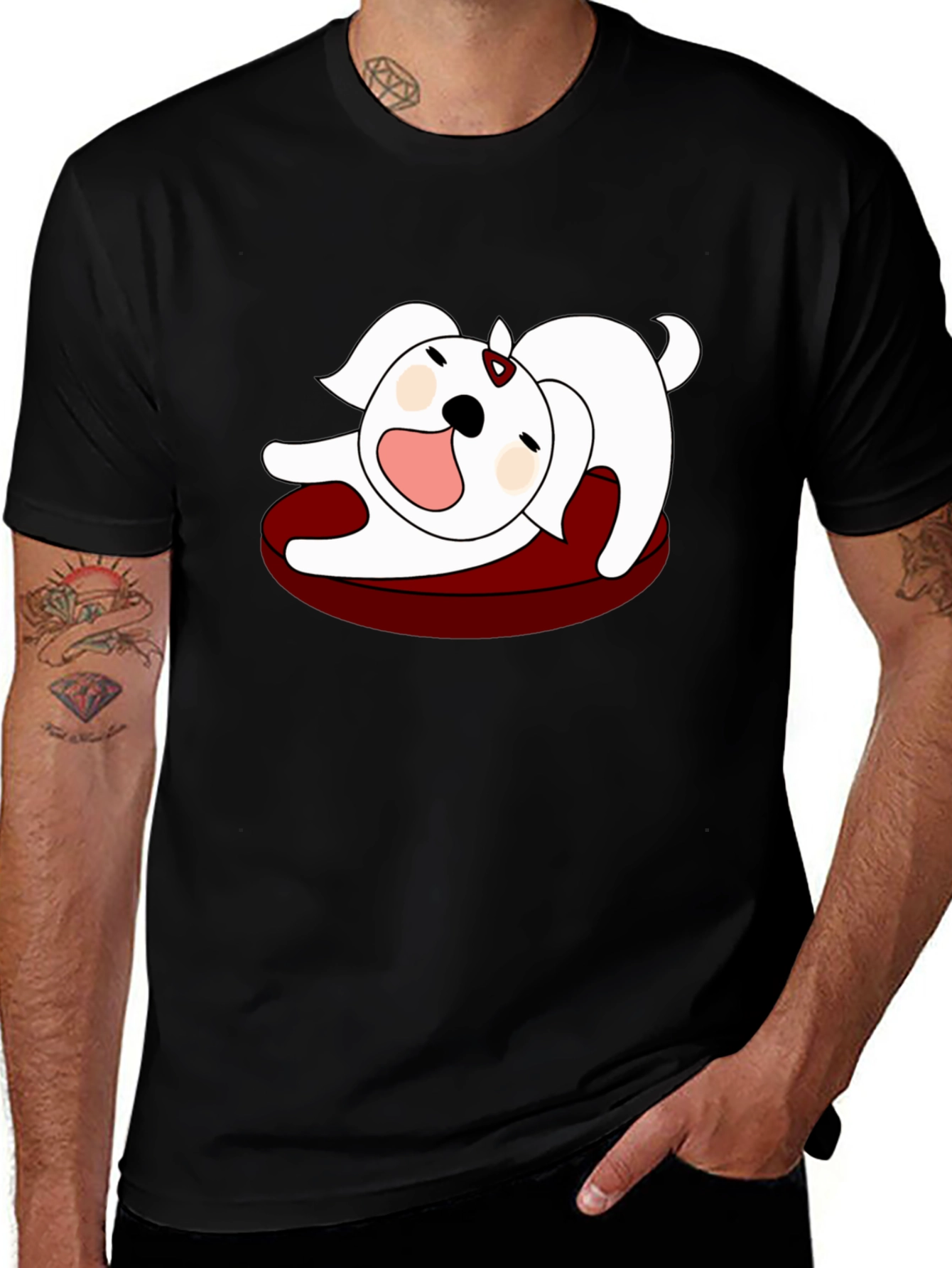 Variant 15 of Cartoon Dog Graphic Tee - Relaxed Fit