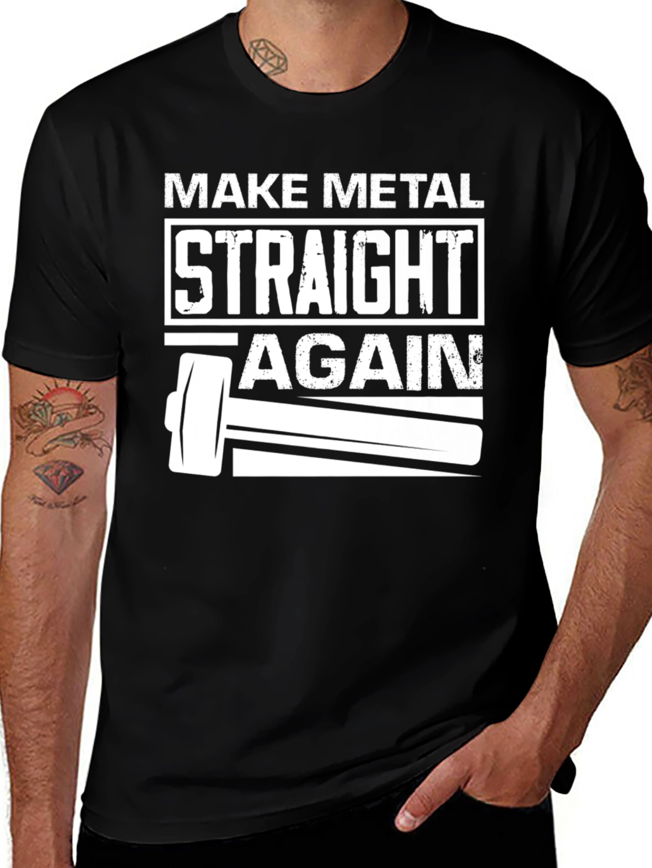 Variant 17 of Make Metal Straight Again T-Shirt - Black