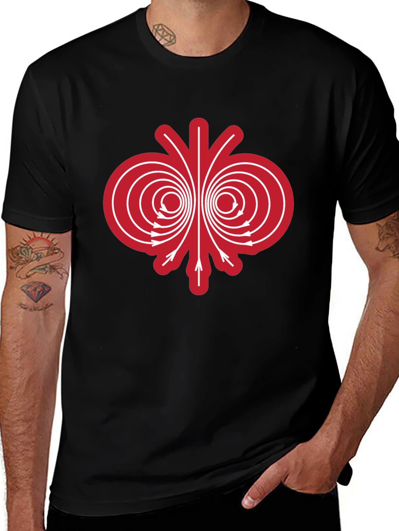 Abstract Magnetic Field T-Shirt - Unique Science Design
