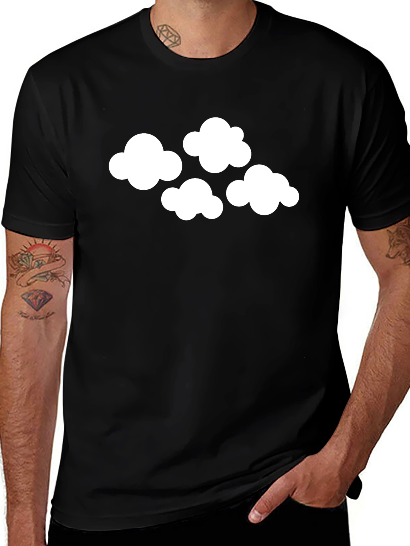 Variant 8 of Cloud Graphic Black T-Shirt