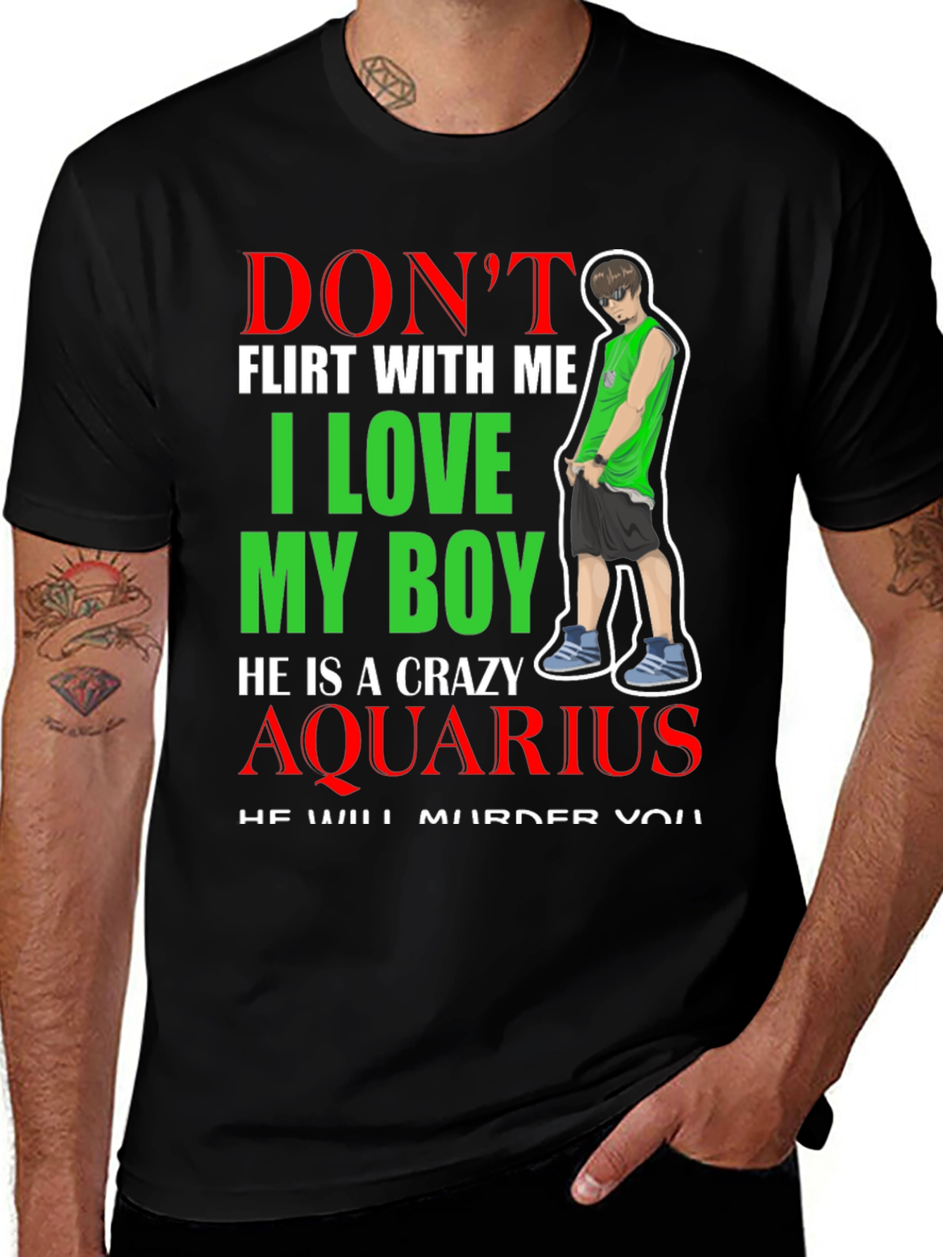 Variant 20 of Crazy Aquarius Boy T-Shirt