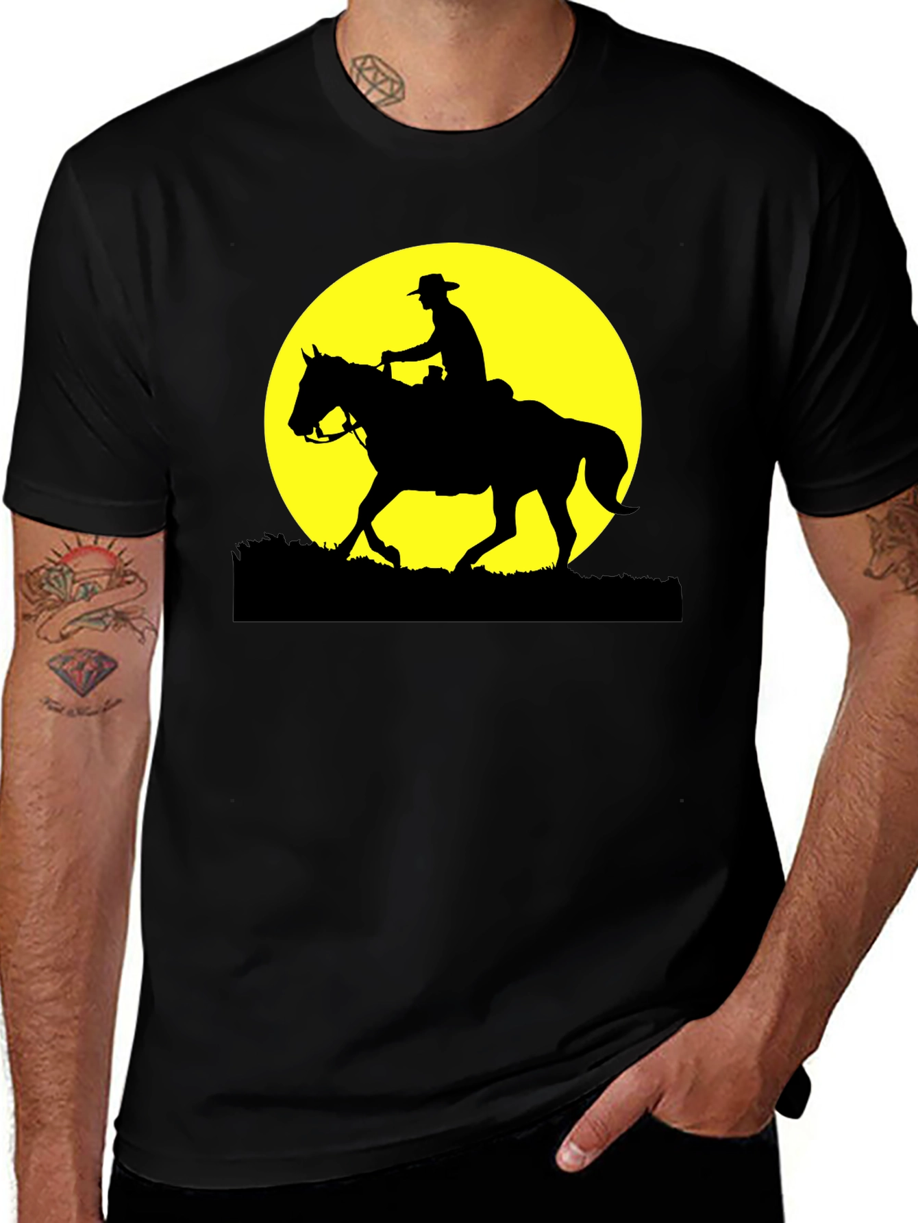 Variant 30 of Cowboy Silhouette T-Shirt - Black