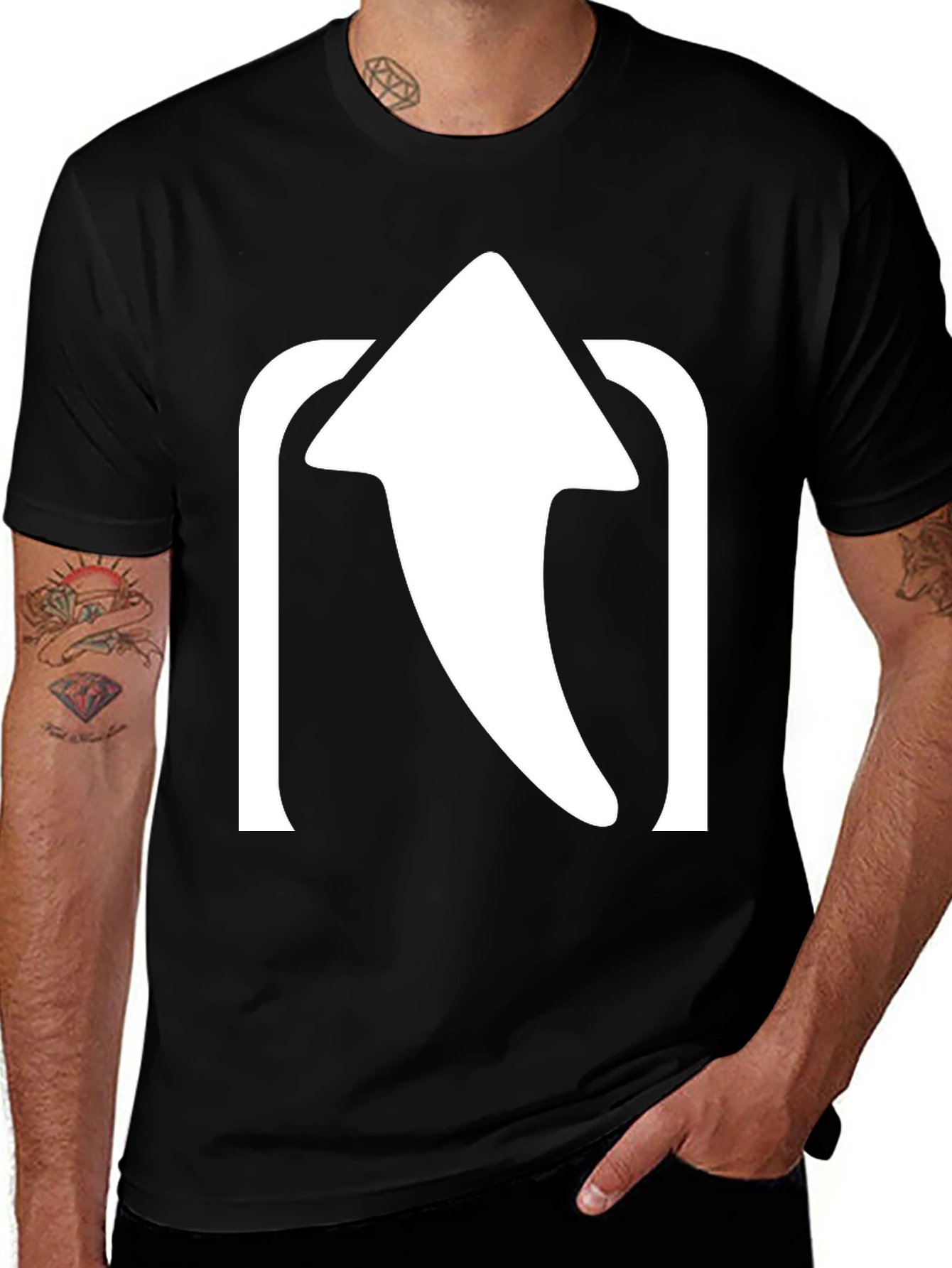 Variant 13 of Upward Arrow Graphic Tee - Modern Black T-Shirt