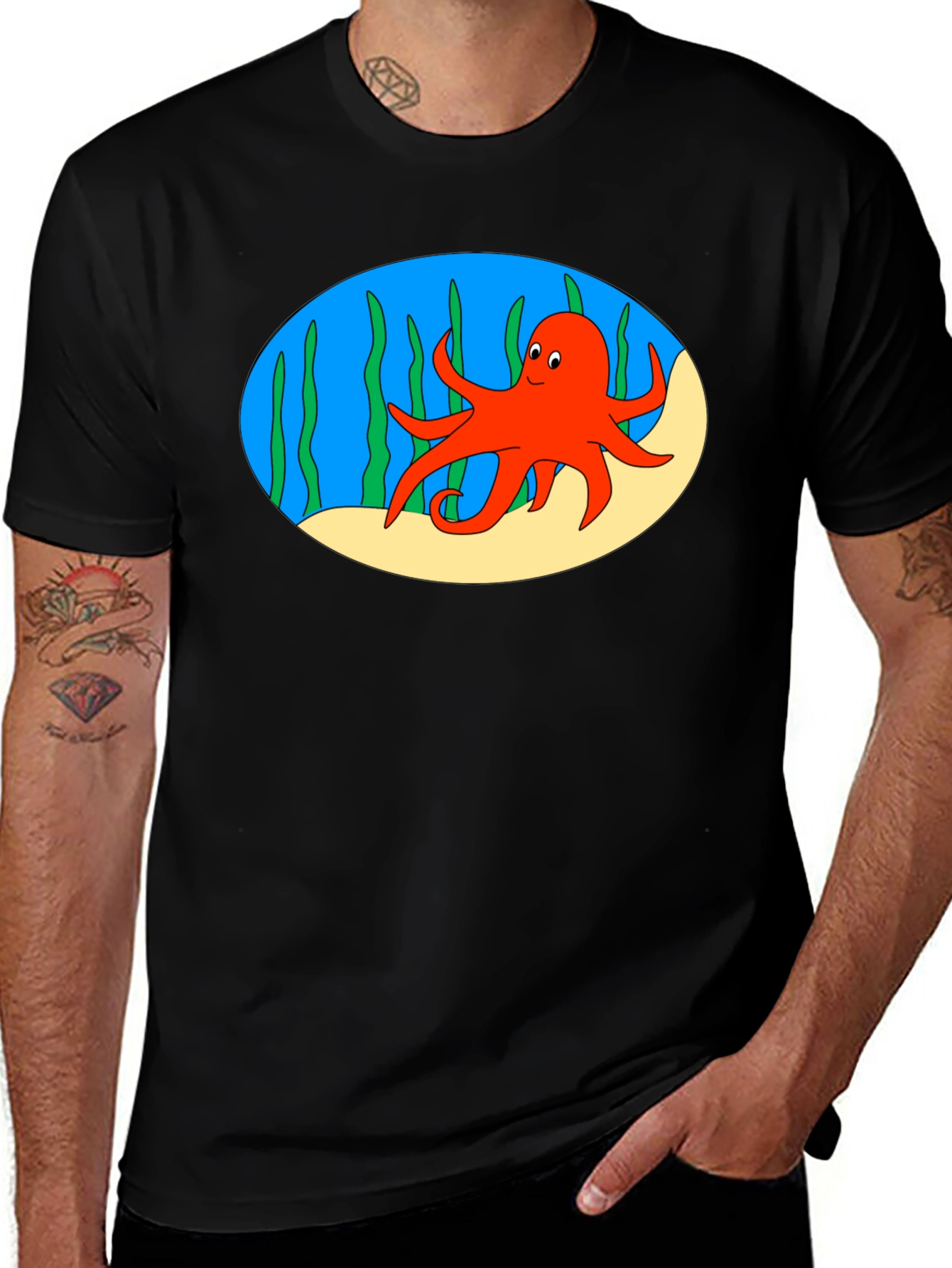 Variant 17 of Cartoon Octopus Graphic Tee