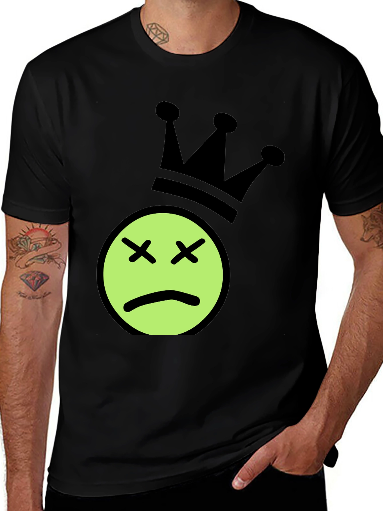 Variant 17 of Sad King Graphic T-Shirt - Black