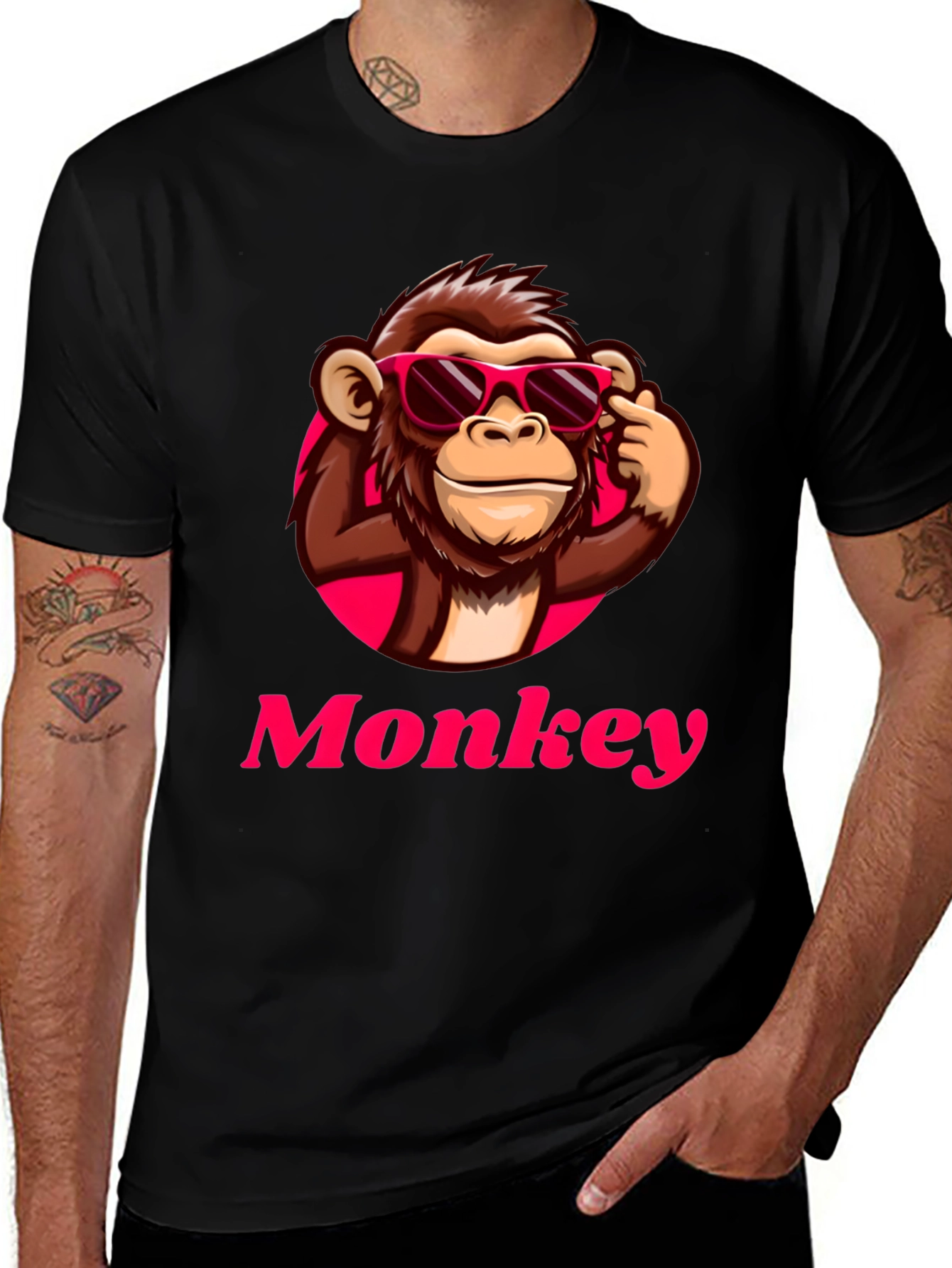 Variant 14 of Cool Monkey Graphic T-Shirt - Black
