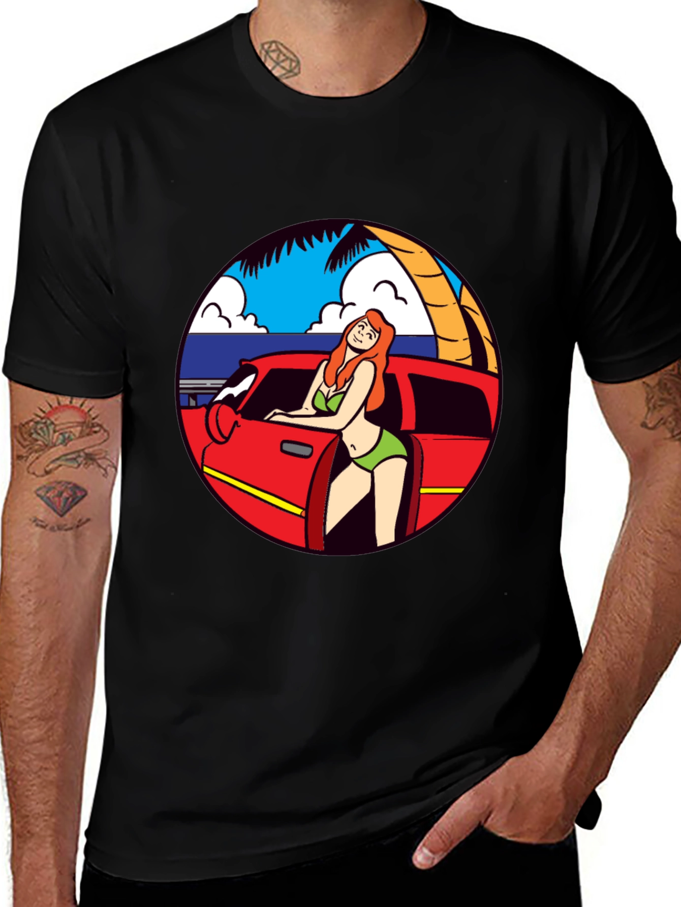 Variant 7 of Retro Beach Babe Graphic T-Shirt