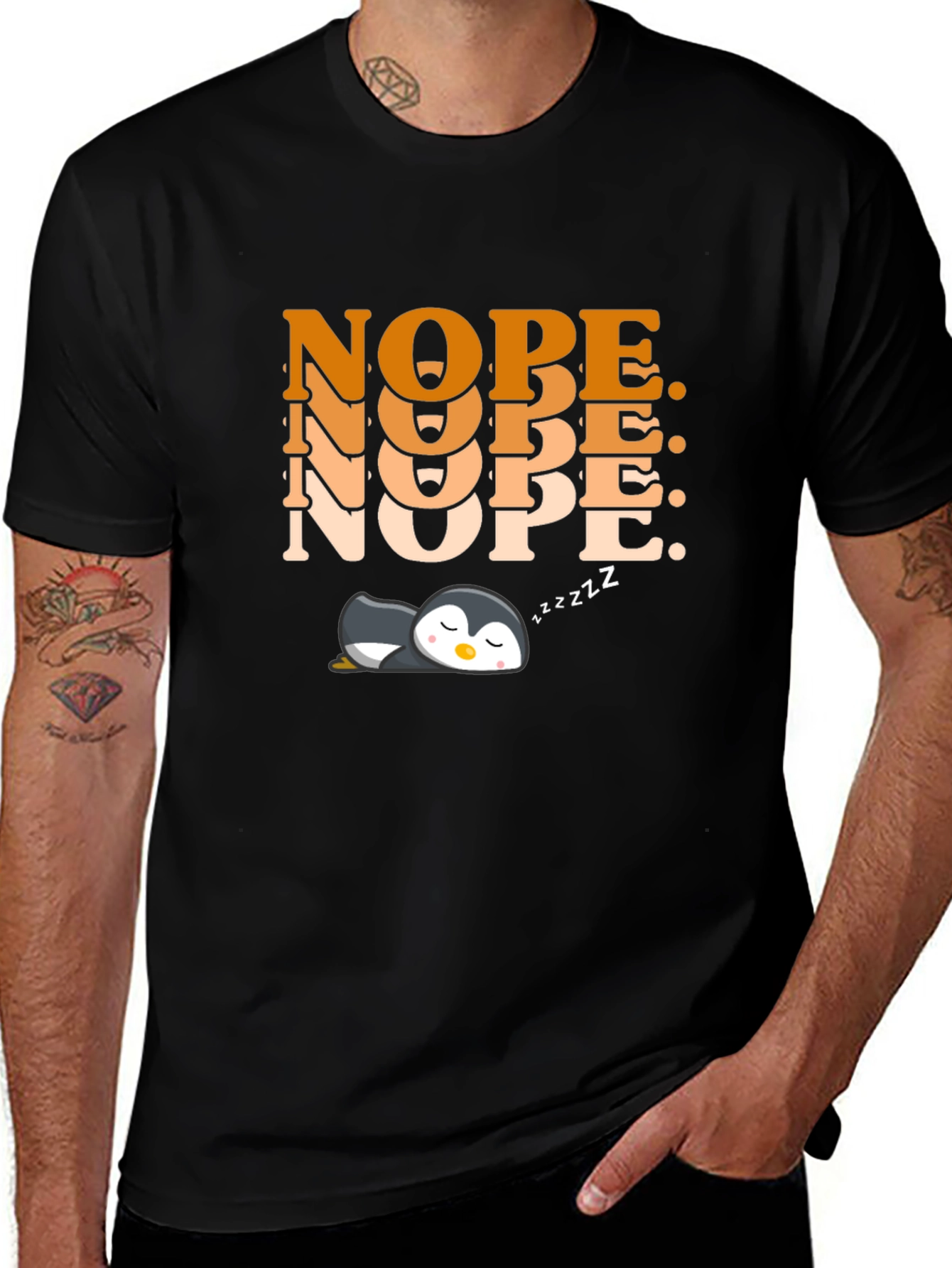 Variant 10 of Nope Penguin Graphic T-Shirt - Cute Relaxed Style