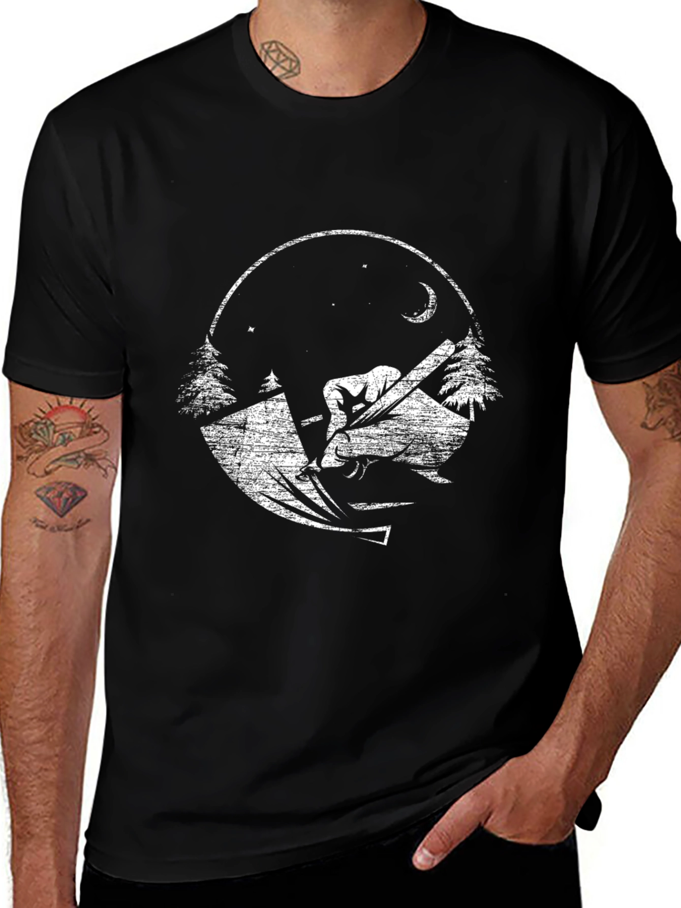 Variant 17 of Night Woodworker Graphic T-Shirt