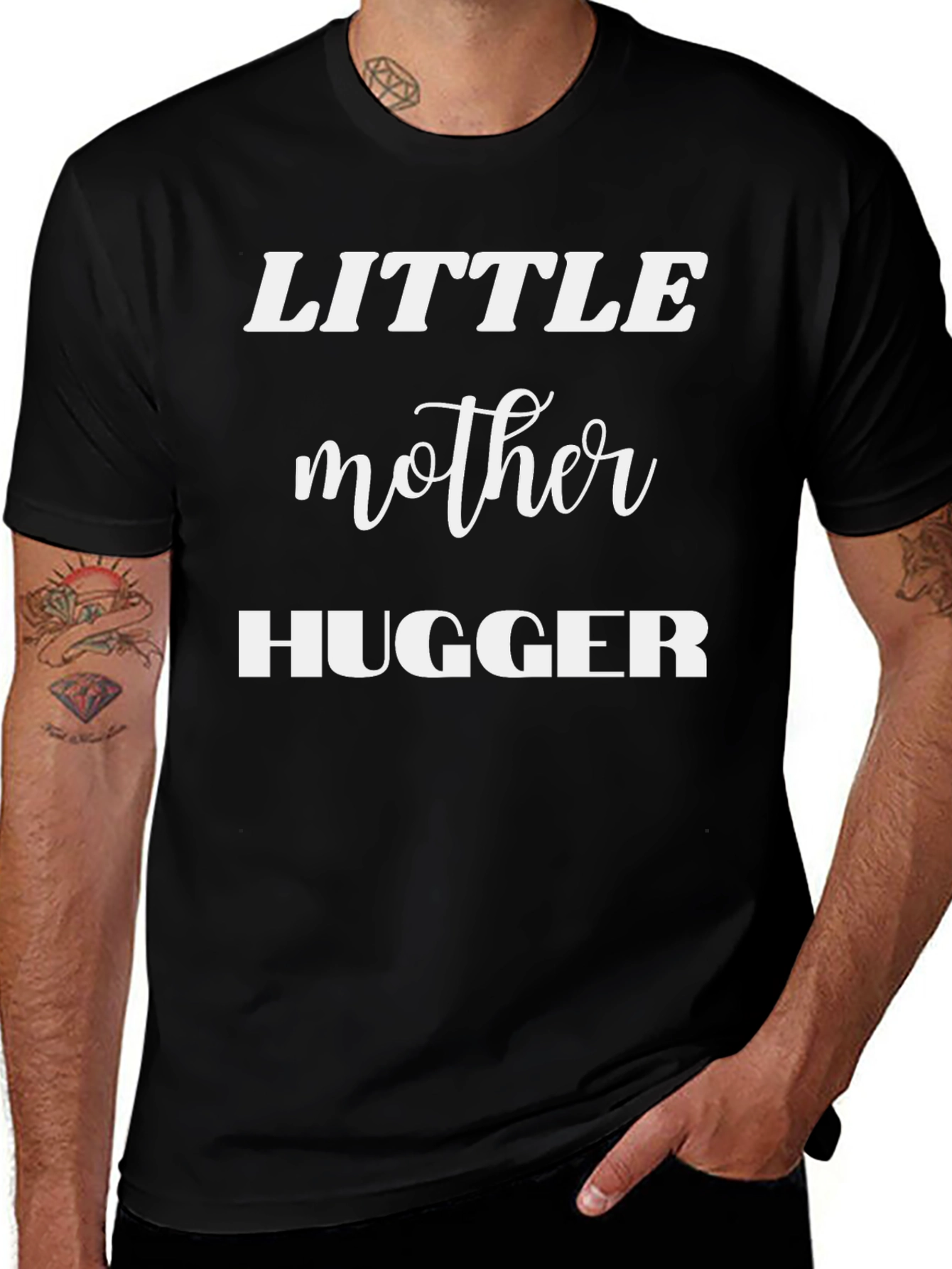 Variant 24 of Little Mother Hugger Black Graphic Tee