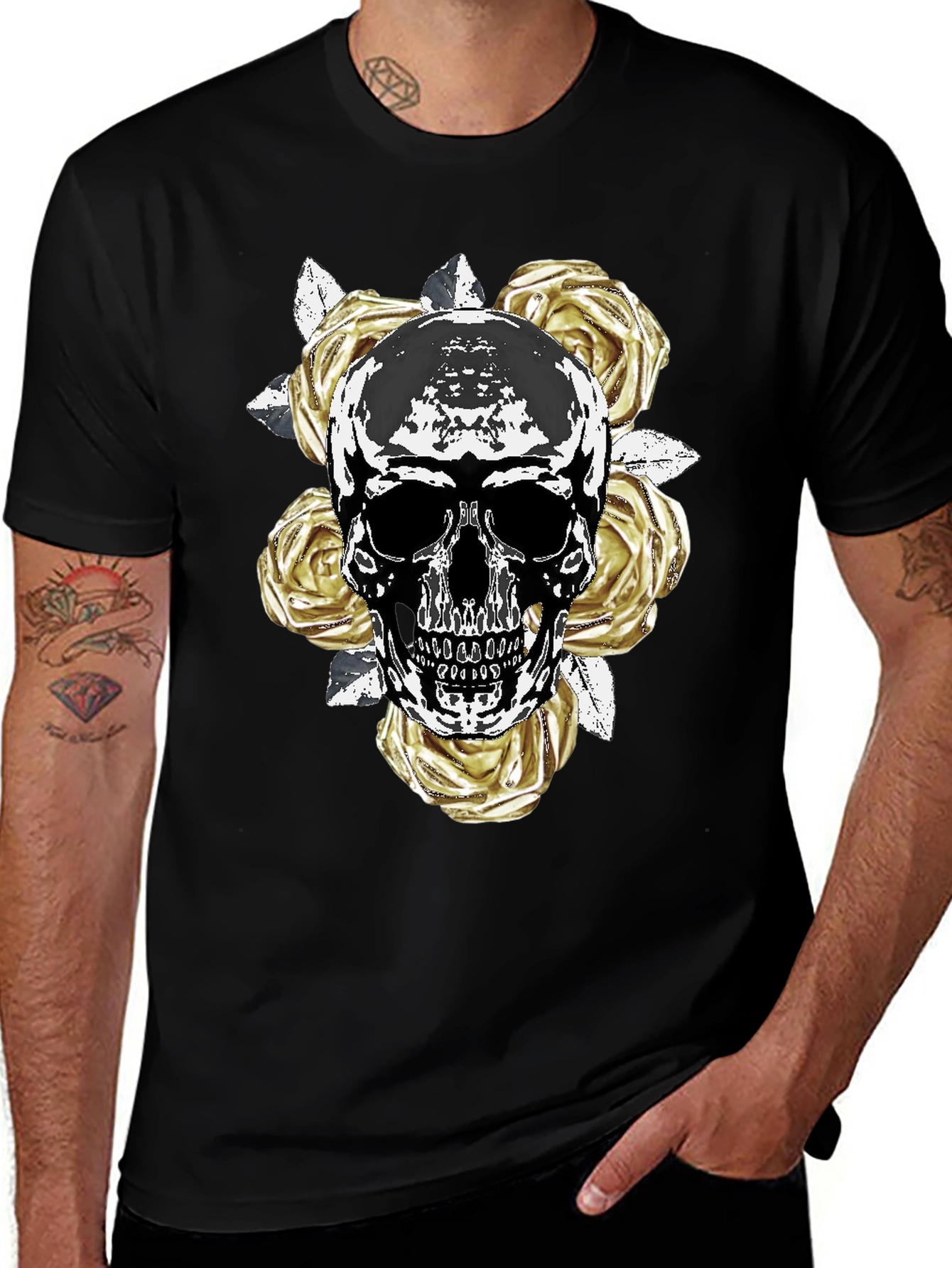 Variant 16 of Skull & Roses Graphic Tee