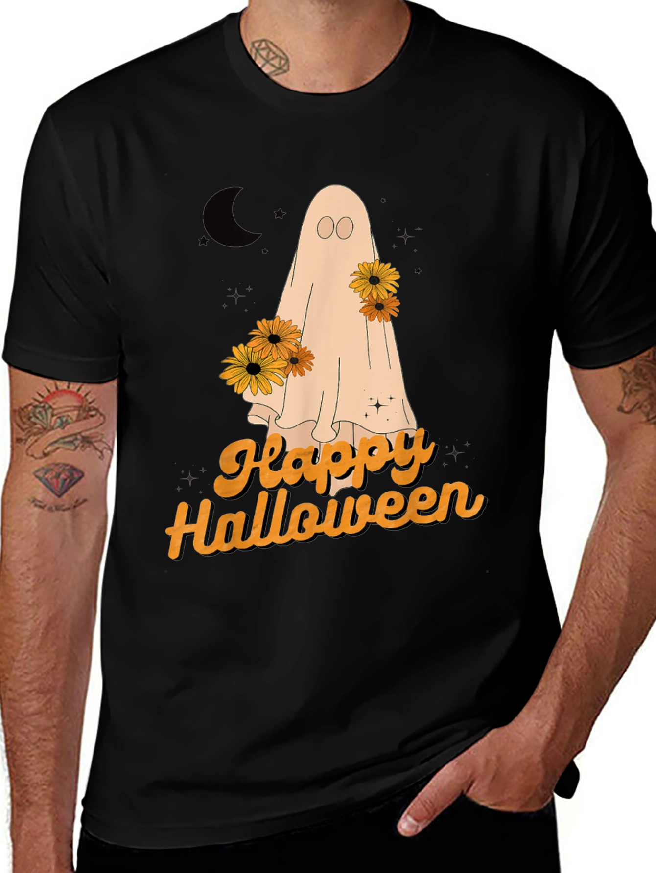Variant 13 of Happy Halloween Ghost Graphic Tee