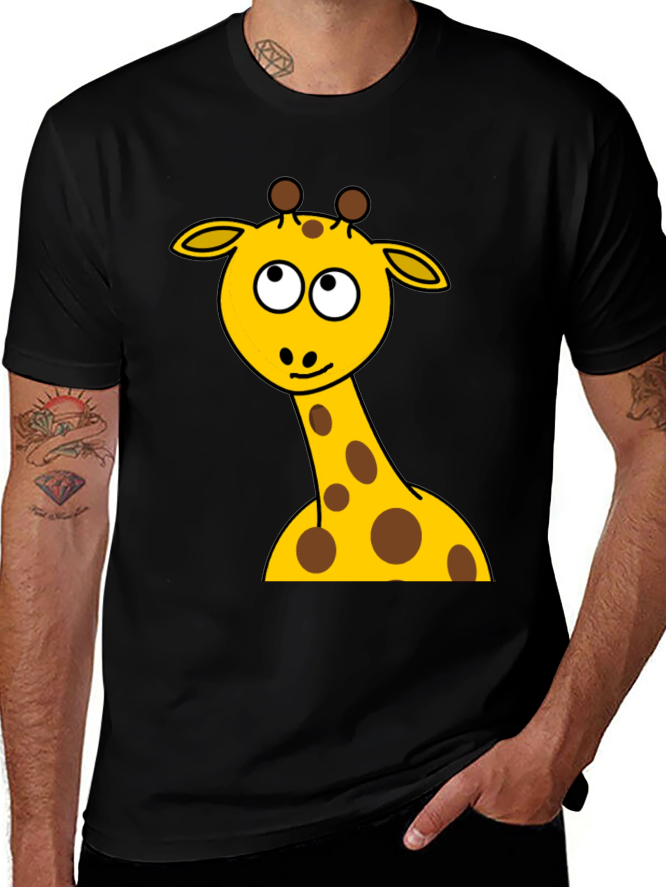 Variant 12 of Giraffe Graphic Tee - Unisex Black T-Shirt