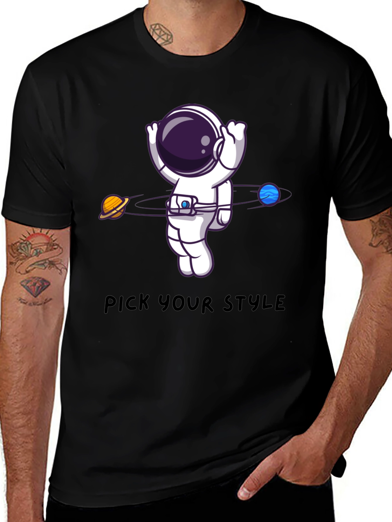 Variant 29 of Astronaut Orbit Graphic Tee - Pick Your Style