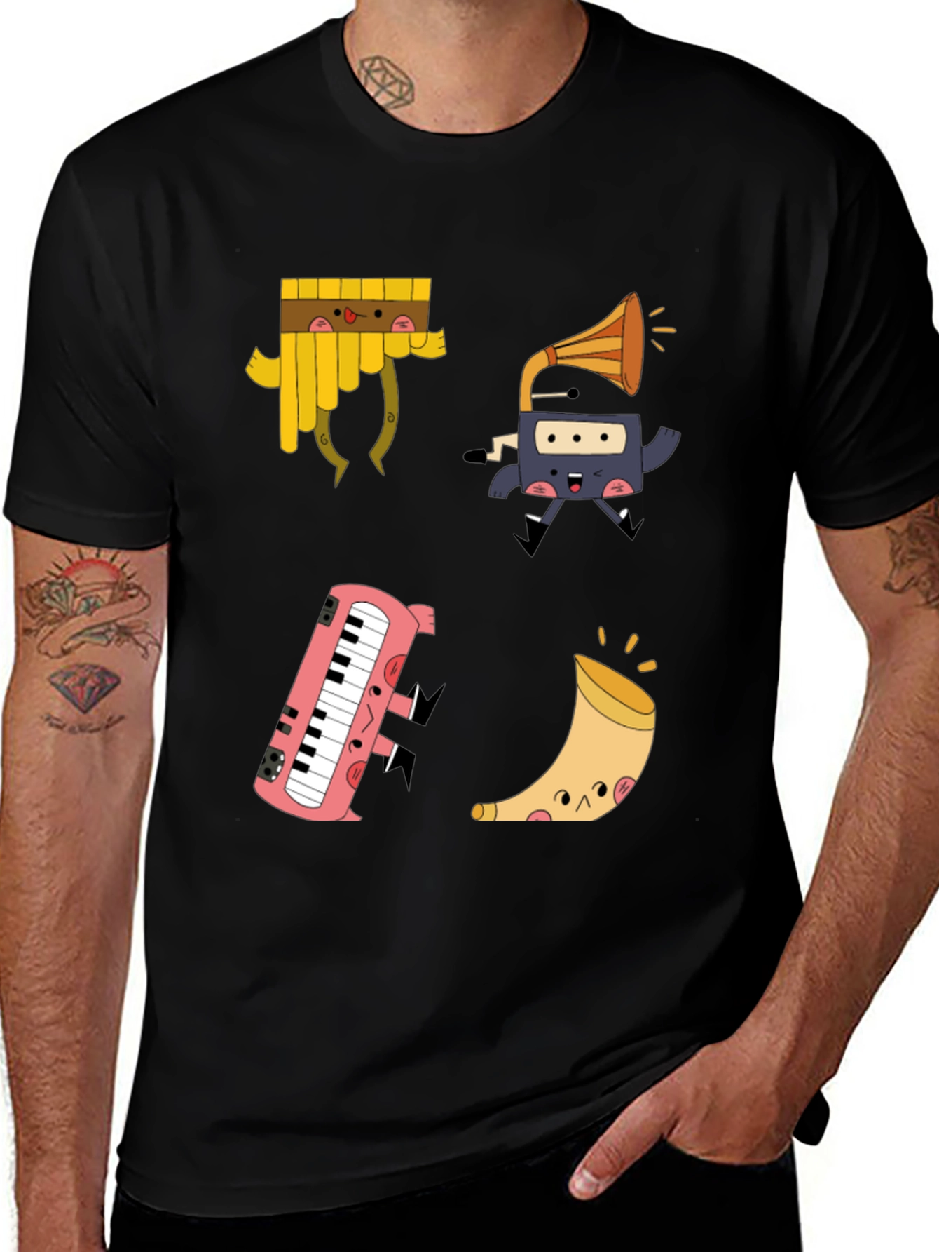 Variant 17 of Musical Instrument Cartoon T-Shirt