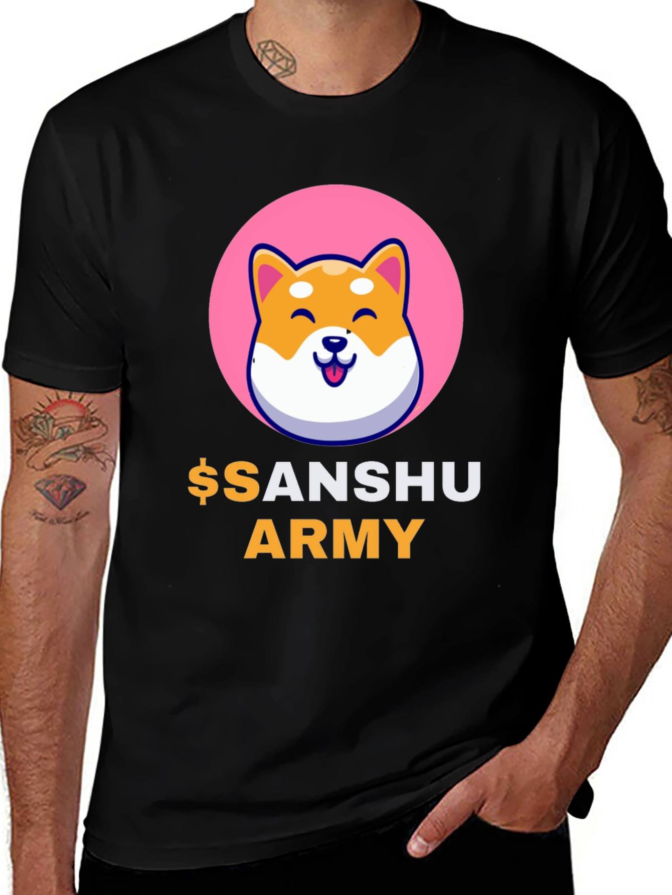 Sanshu Army Crypto Doge T-Shirt - Black
