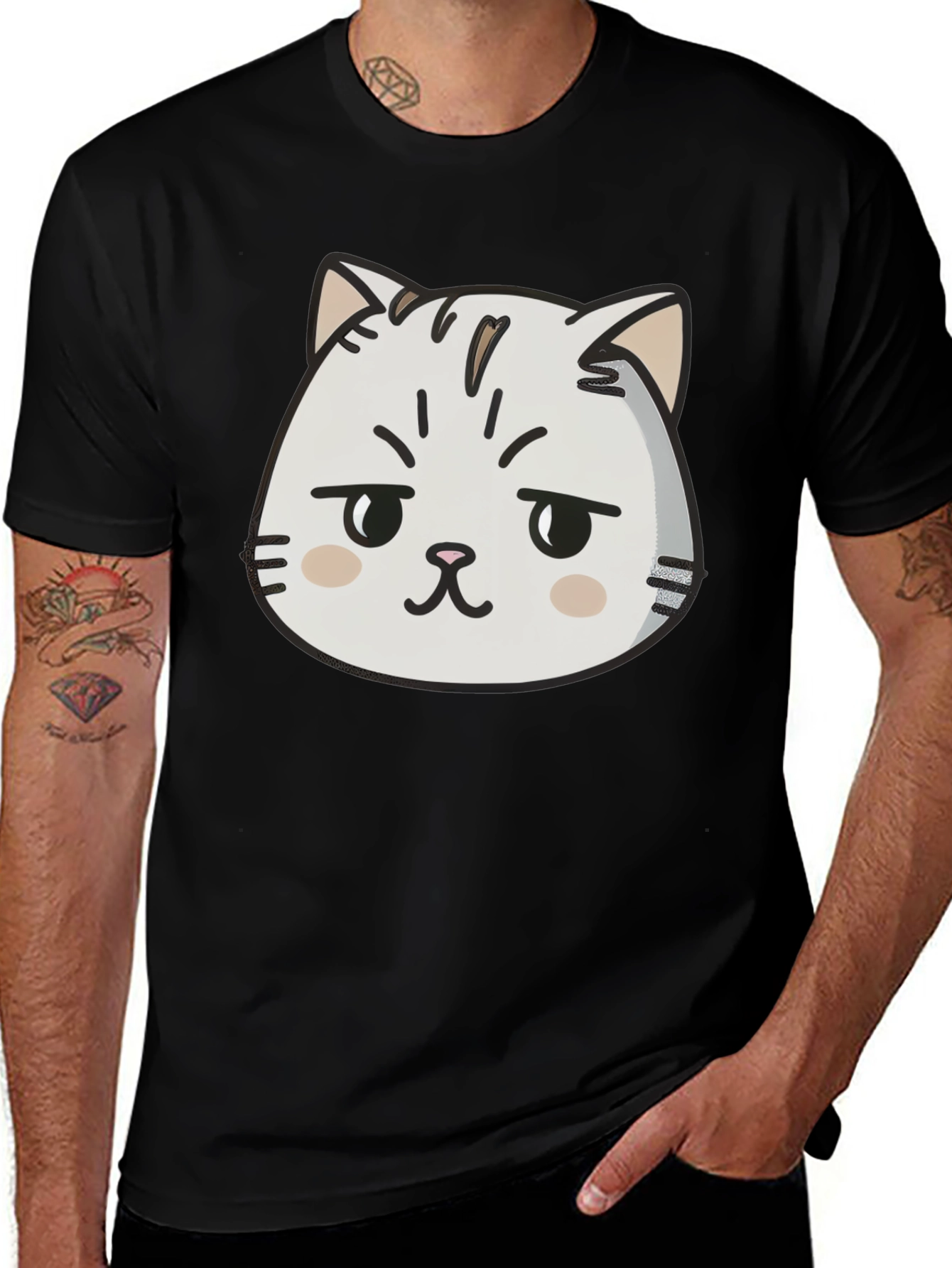 Variant 5 of Grumpy Cat Graphic Tee - Men's Black T-Shirt