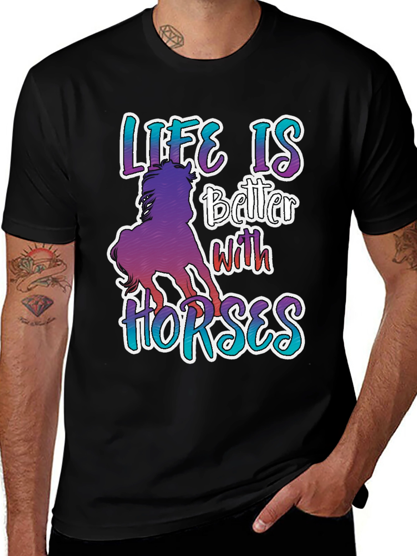Variant 30 of Life is Better with Horses Graphic T-Shirt