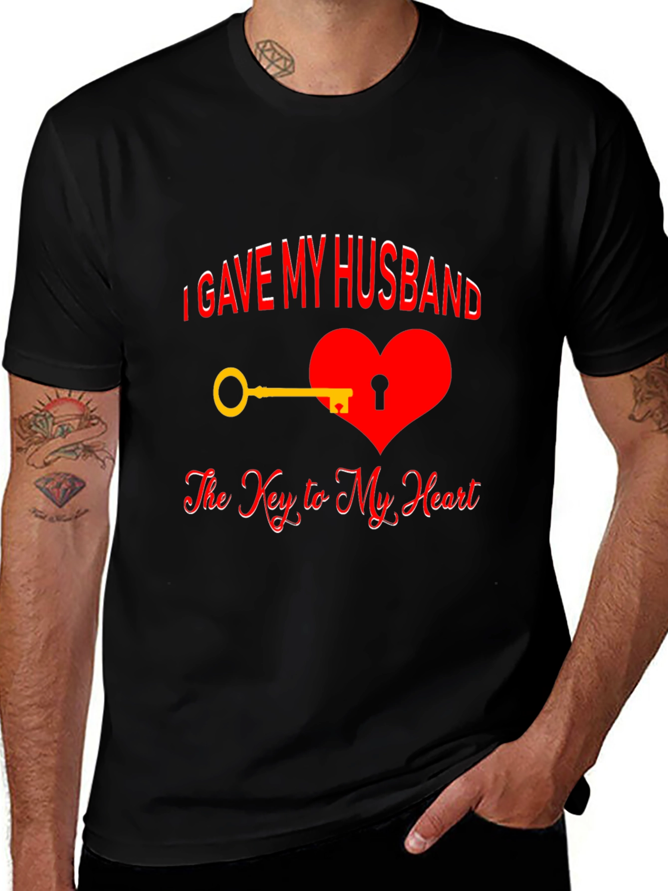 Black Husband's Key to My Heart T-Shirt main image