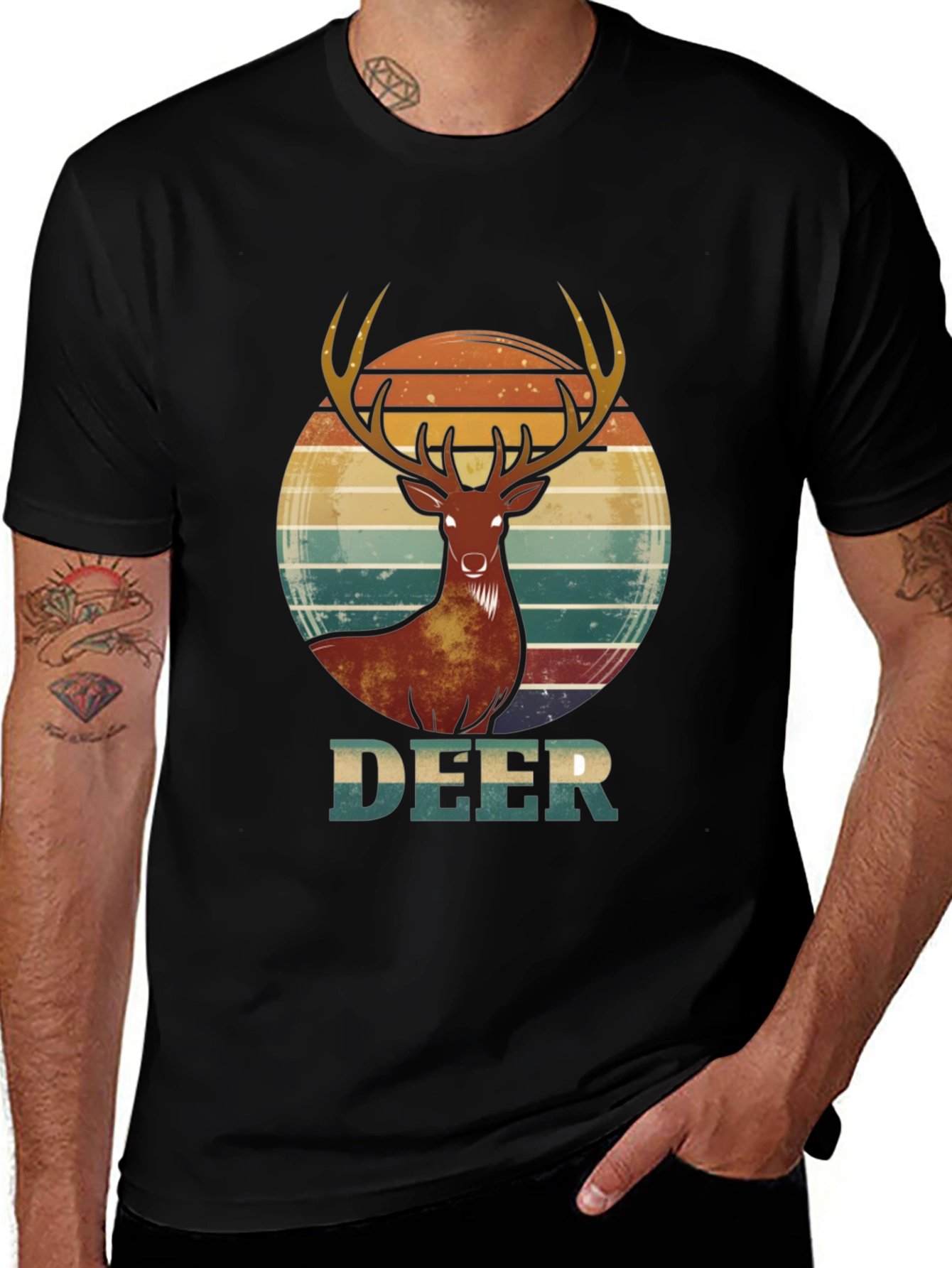 Variant 3 of Vintage Deer Graphic T-Shirt - Soft Cotton Tee