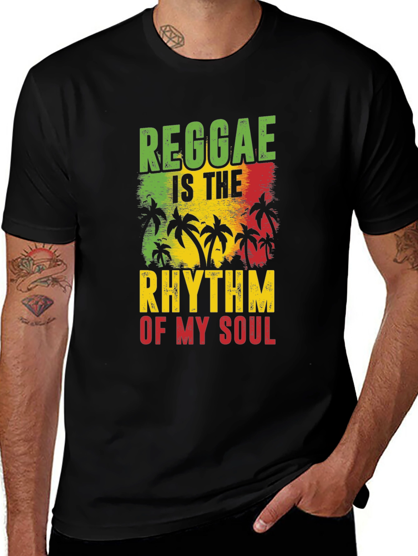 Variant 6 of Reggae Rhythm Soul Graphic Tee - Black